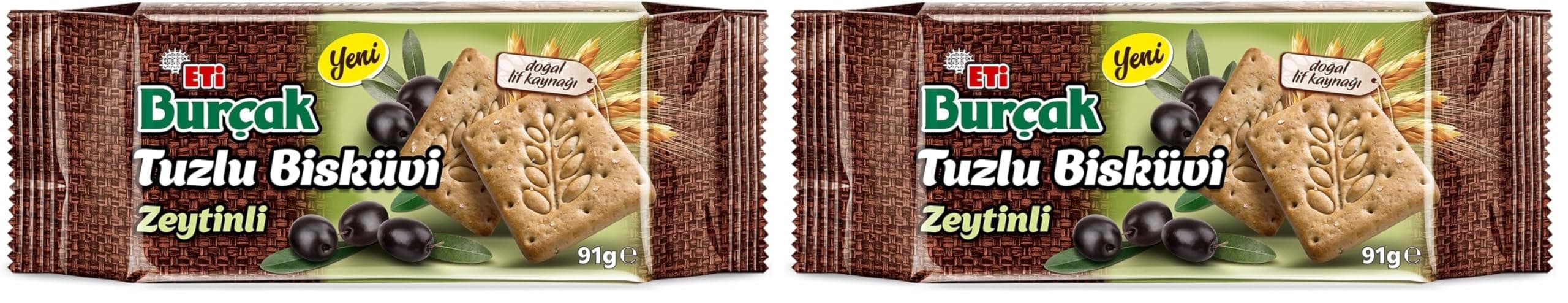 Eti Burçak Tuzlu Zeytinli Bisküvi 91 g 2li paket