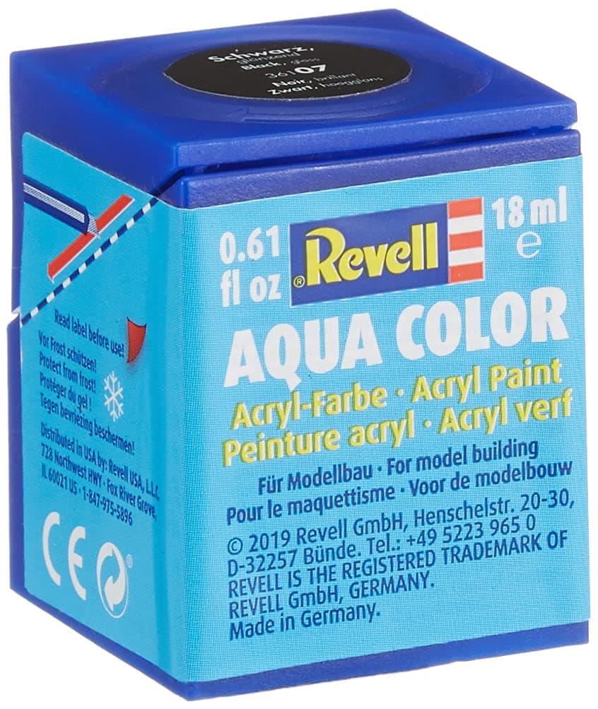 Revell - Su Bazlı Maket Boyası Siyah Parlak 18 Ml (36107)
