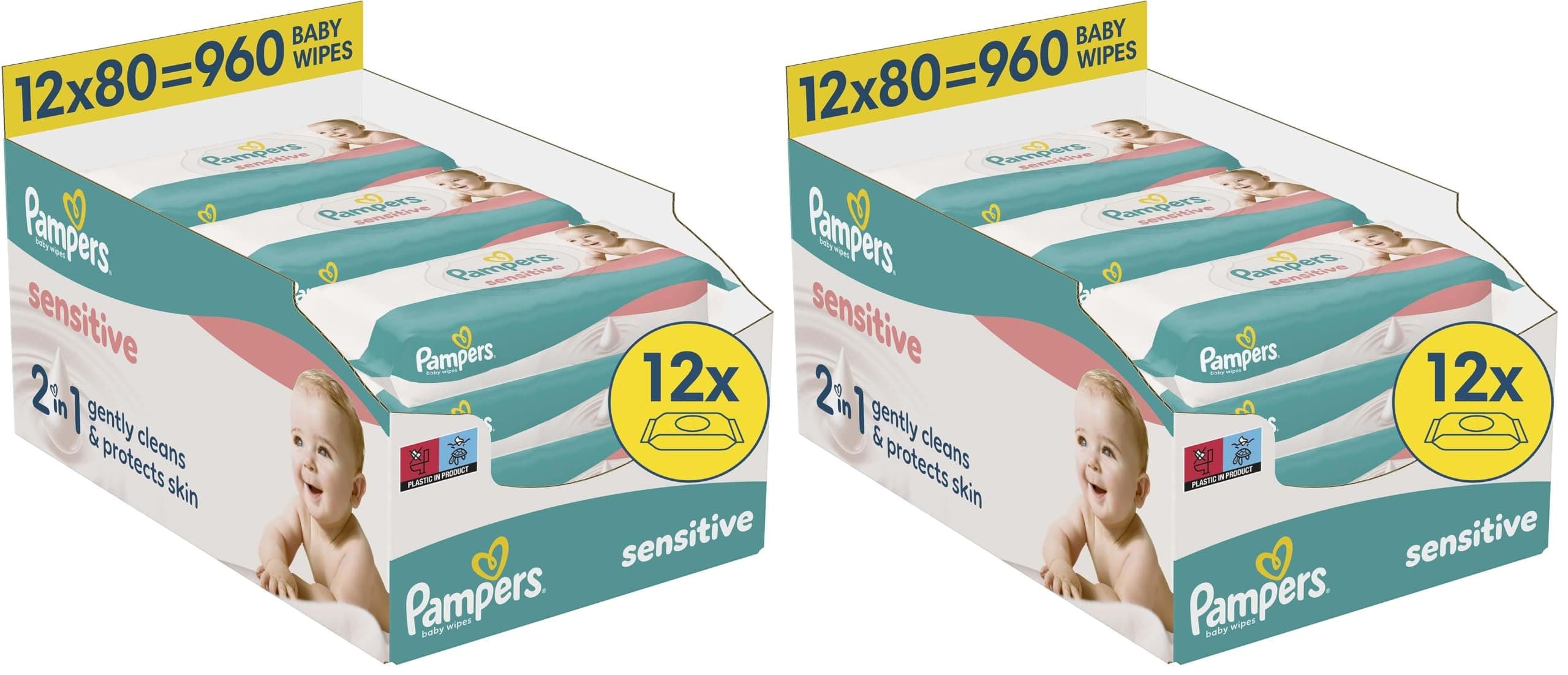 Pampers Sensitive Bebek Islak Havlu 12 Paket 960 Yaprak (2 paketi)