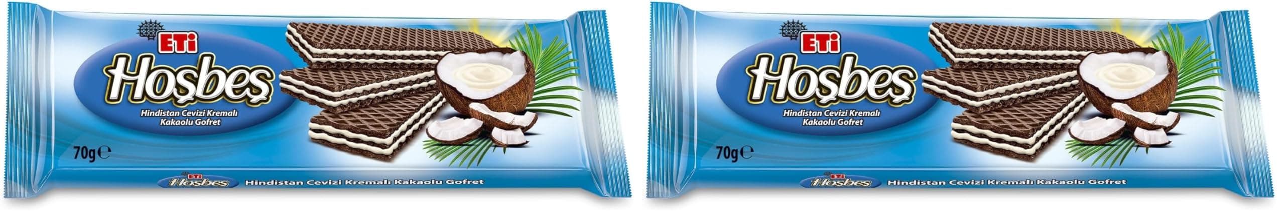 Eti Hoşbeş Hindistan Cevizi Kremalı Gofret 70 g 2li paket