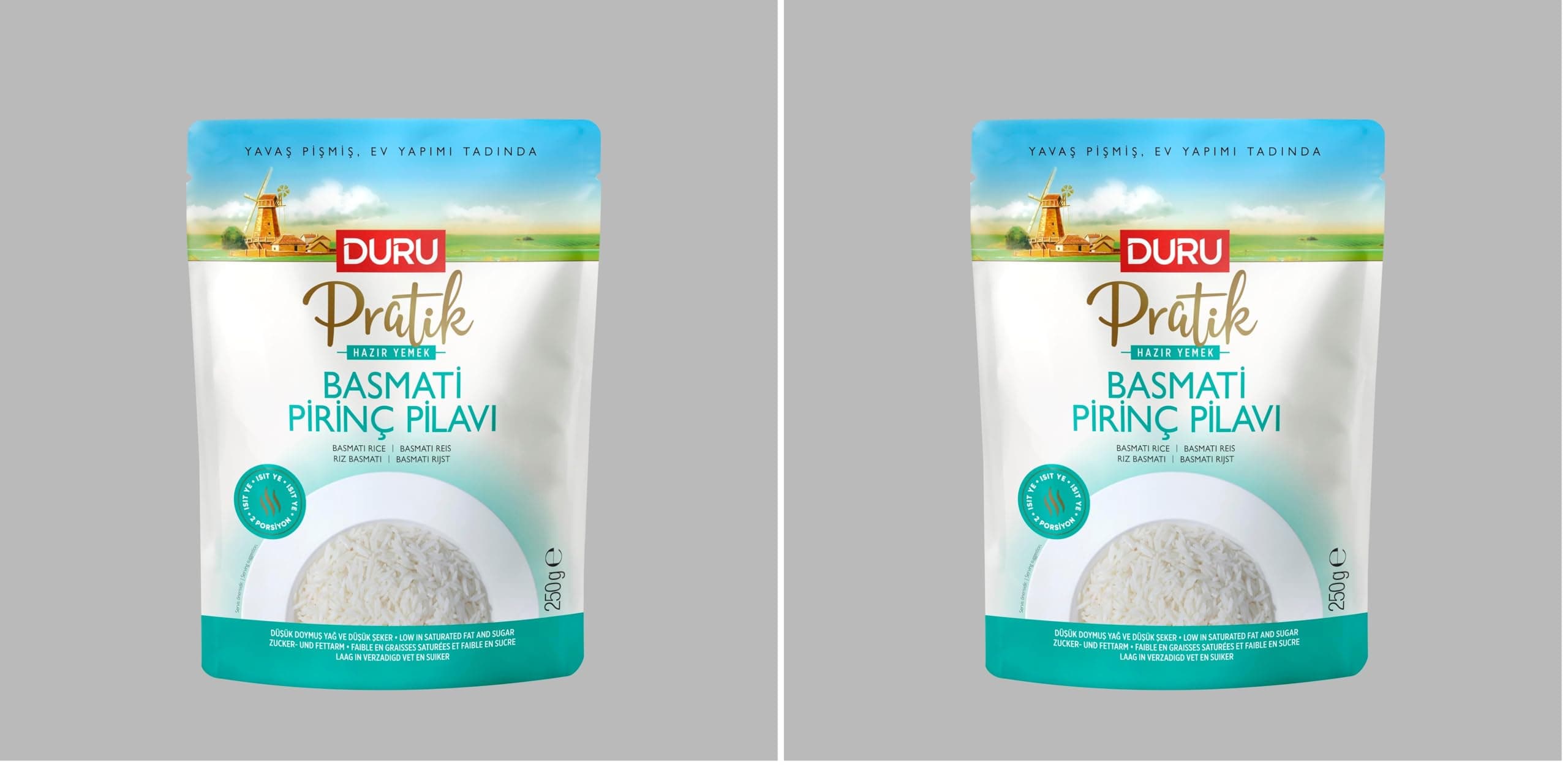 Duru Pratik Basmati Pirinç Pilavı 250g – Hazır Yemek – Zeytinyağlı ve Tereyağlı – Katkısız ve Koruyucusuz 2li paket