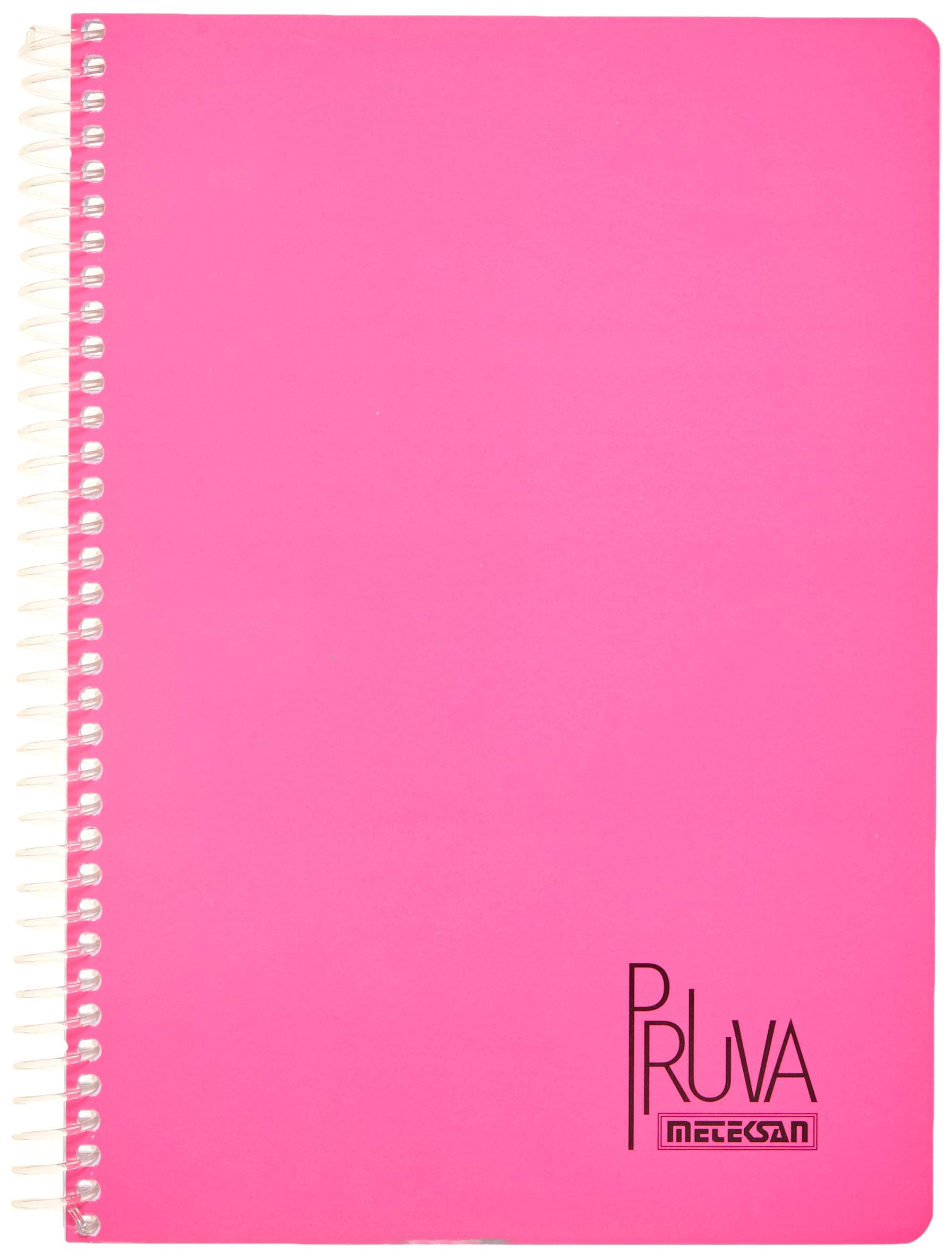 Meteksan Pruva A4 Pet Spiralli Karton Kapaklı Defter 144 Yaprak - Kareli - Fuşya