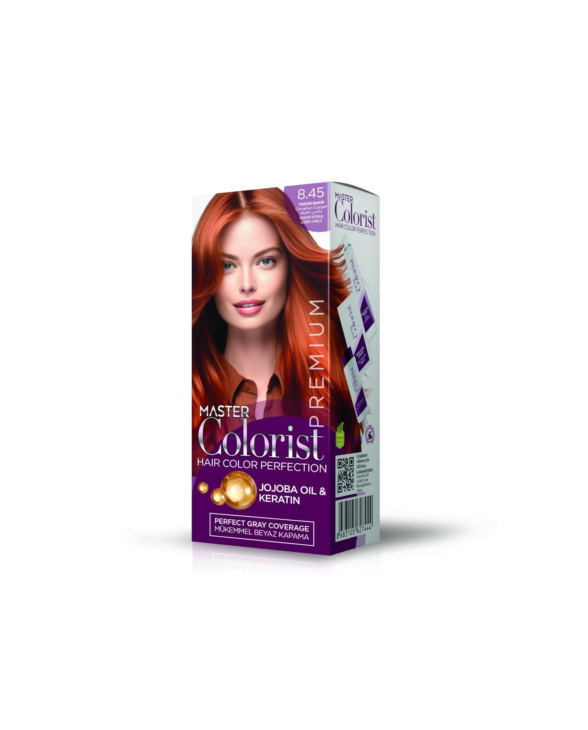 Premıum Yarı Kit Set Saç Boyası 8.45 Tarçın Bakır