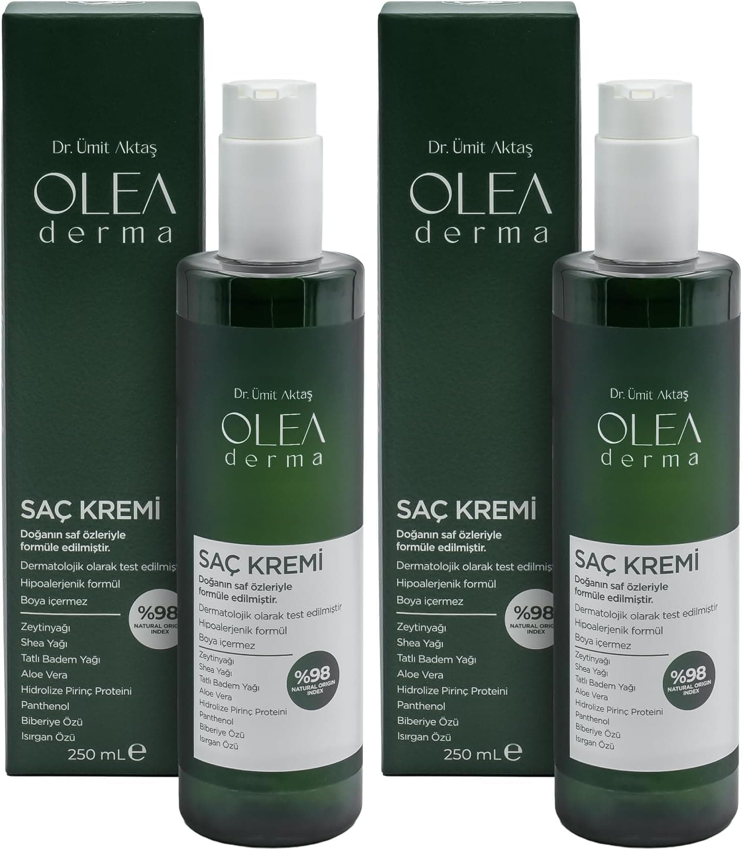 %98 Doğal Saç Kremi - 250 ml (2 paketi)