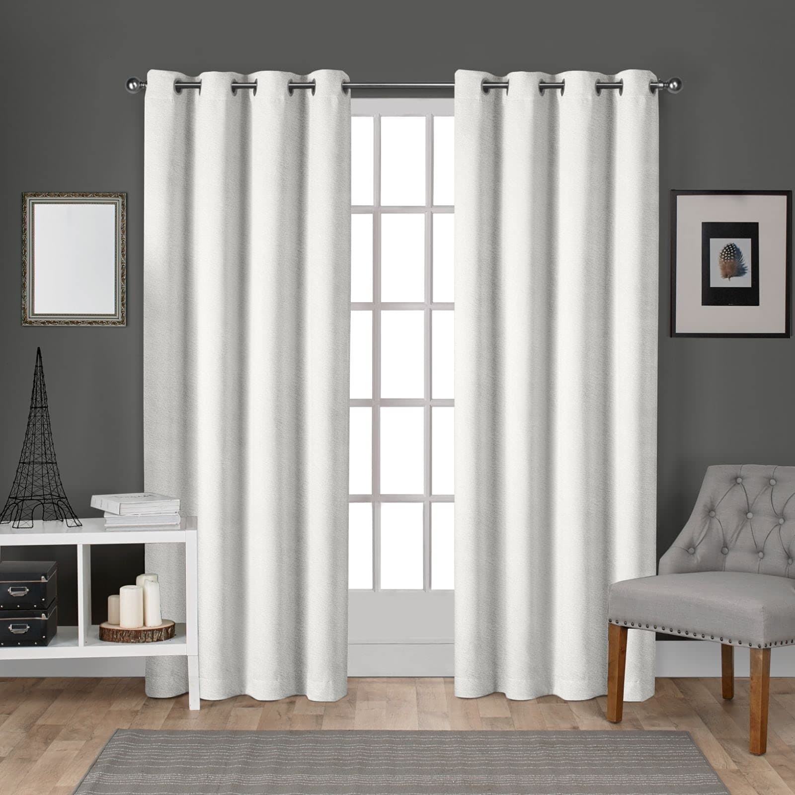 Exclusive Home Curtains Flächenvorhänge mit Ösen, Paar, Polyester, Winter-Weiß, 54x108