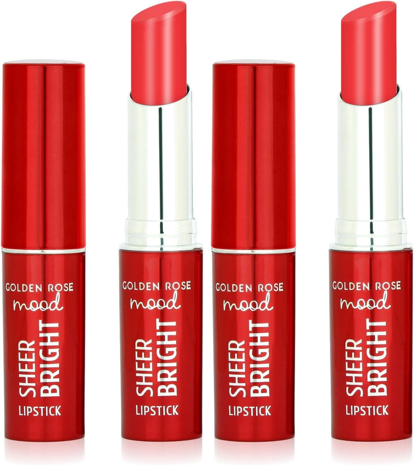 Golden Rose Mood Sheer Bright Lipstick No:103 Coral Red - Parlak Ruj (2 paketi)
