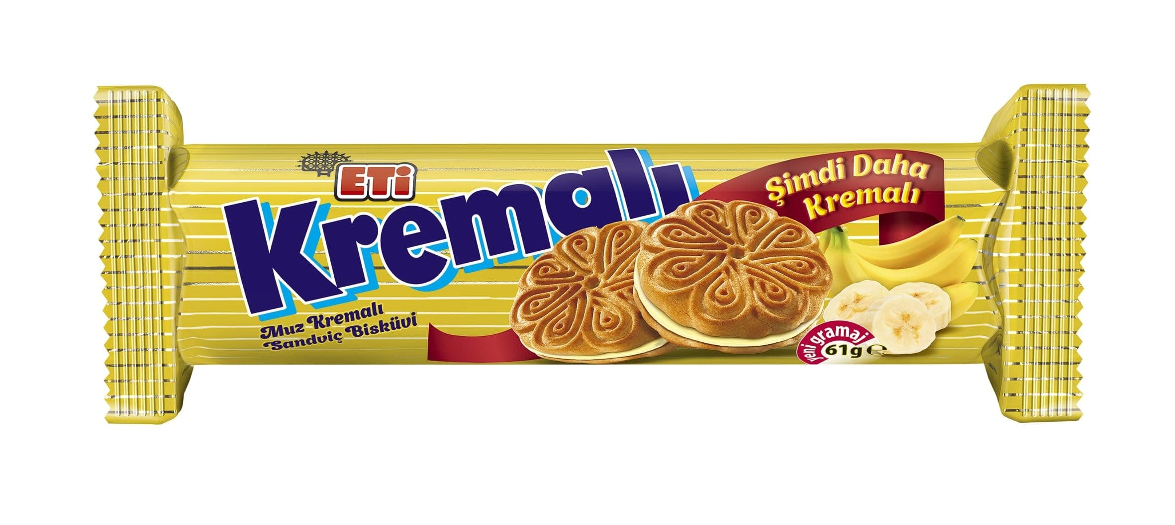 Eti Kremalı Muzlu Bisküvi 61 g Tekli Paket 7li paket
