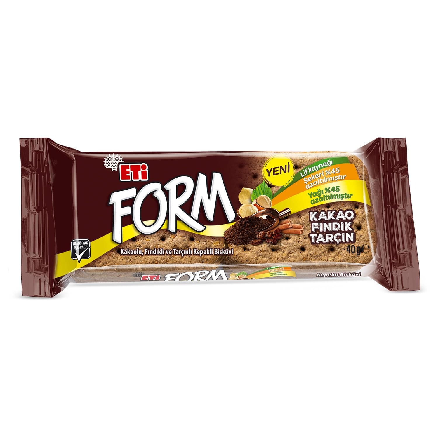 Eti Form Kakaolu Fındıklı Kepekli Bisküvi 40 G