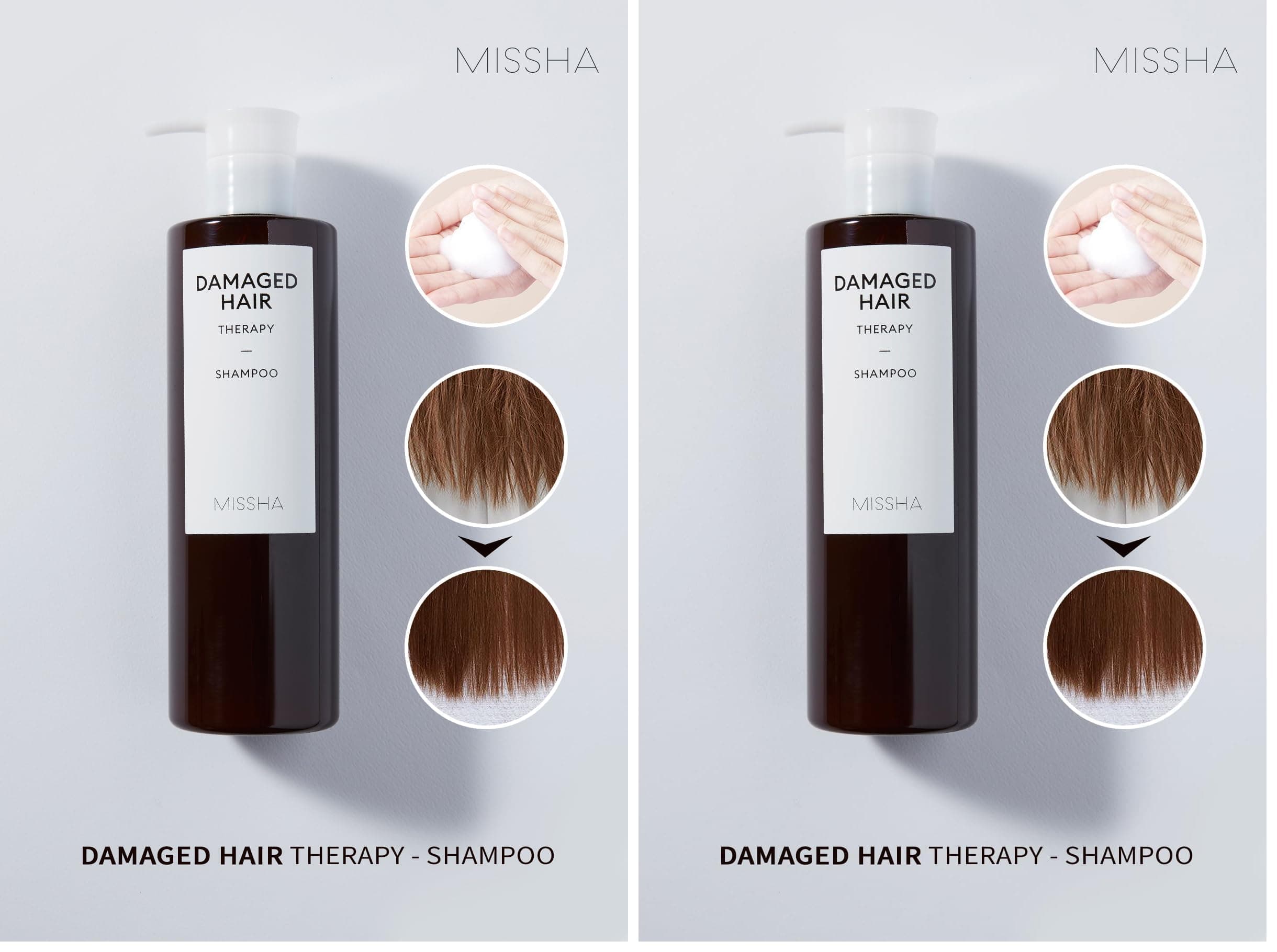 MISSHA Yıpranmış Saçlar İçin Yoğun Bakım Şampuanı Damaged Hair Therapy Shampoo 8809581451414 (2 paketi)