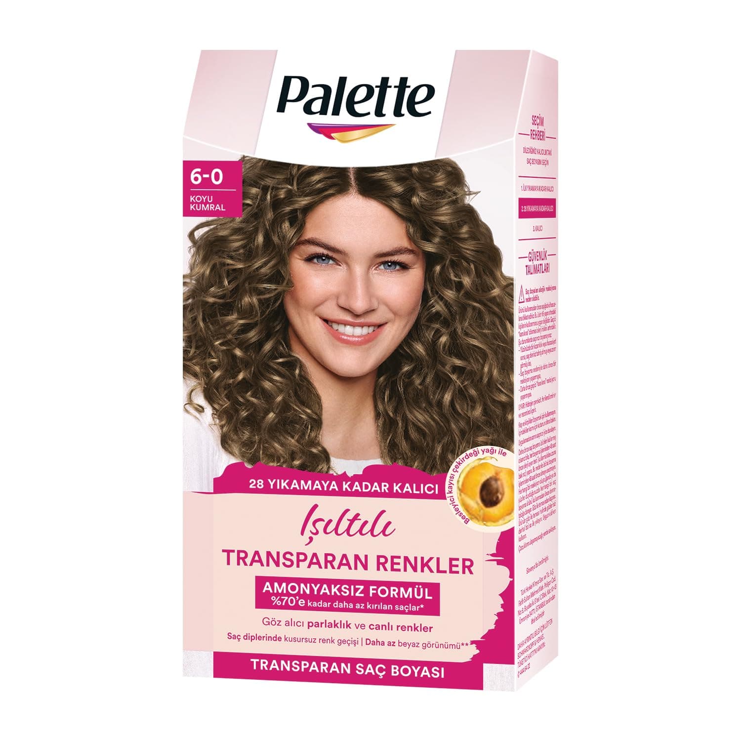 Palette Saç Boyası, Işıltılı Transparan Renkler, 6-0 Koyu Kumral
