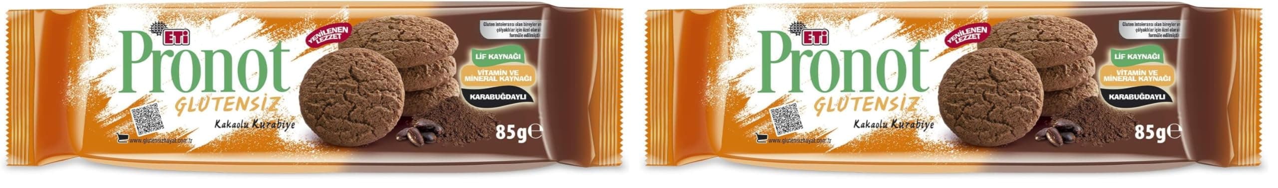 Eti Pronot Glutensiz Kakaolu Kurabiye 85 g x 12 Adet (2 paketi)