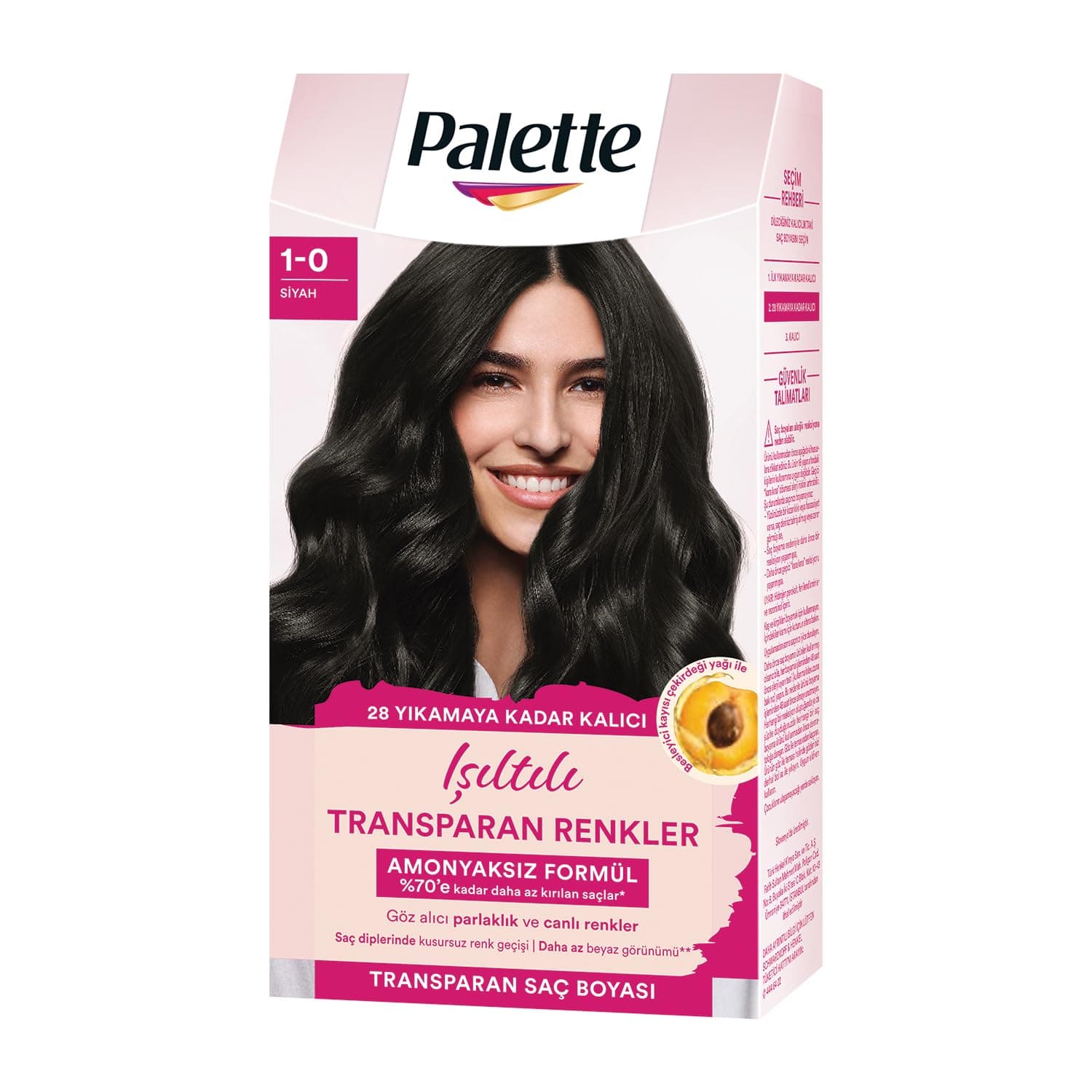 Palette Saç Boyası, Işıltılı Transparan Renkler, 1-0 Siyah
