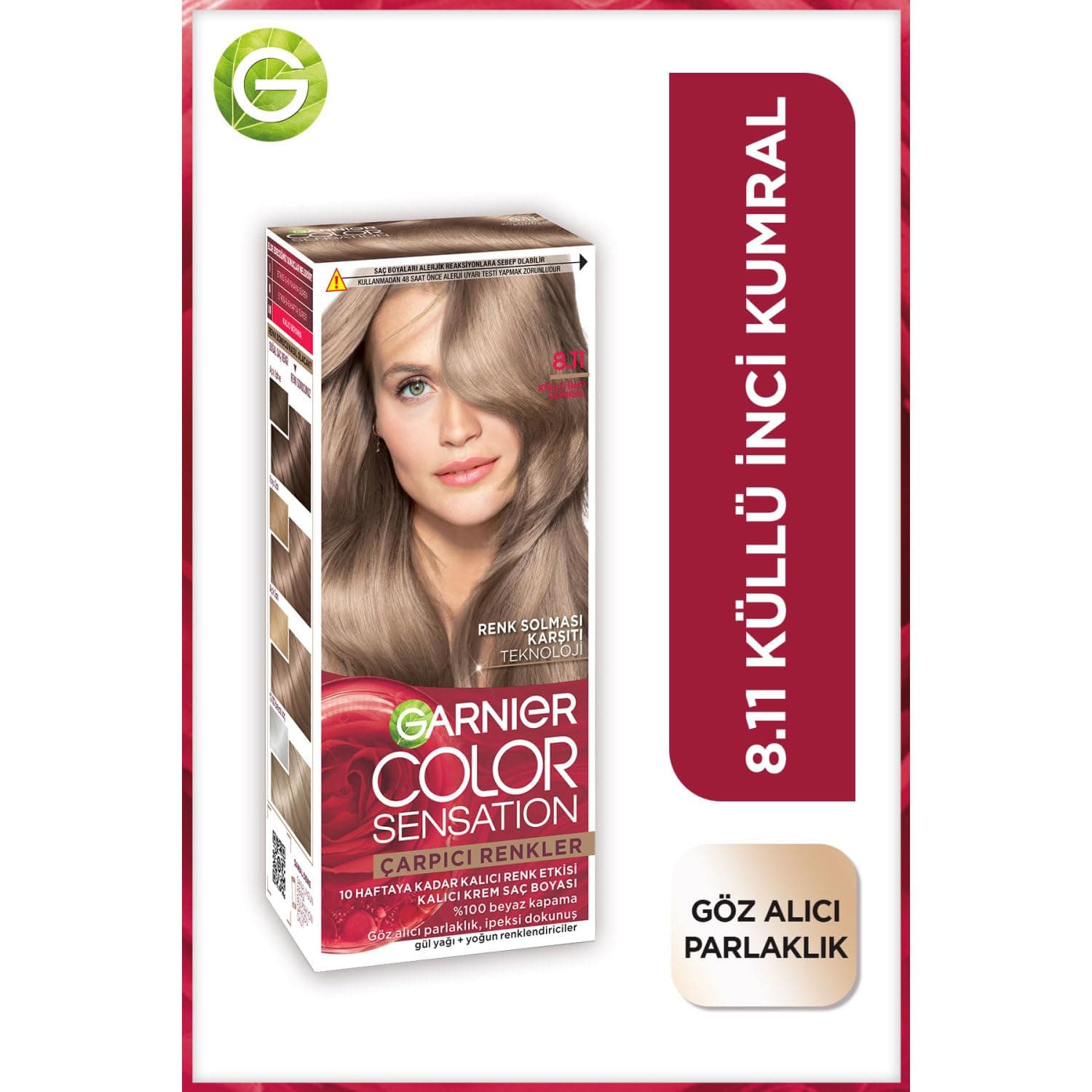 Garnier Çarpıcı Renkler 8.11 Küllü İnci Kumral Saç Boyası