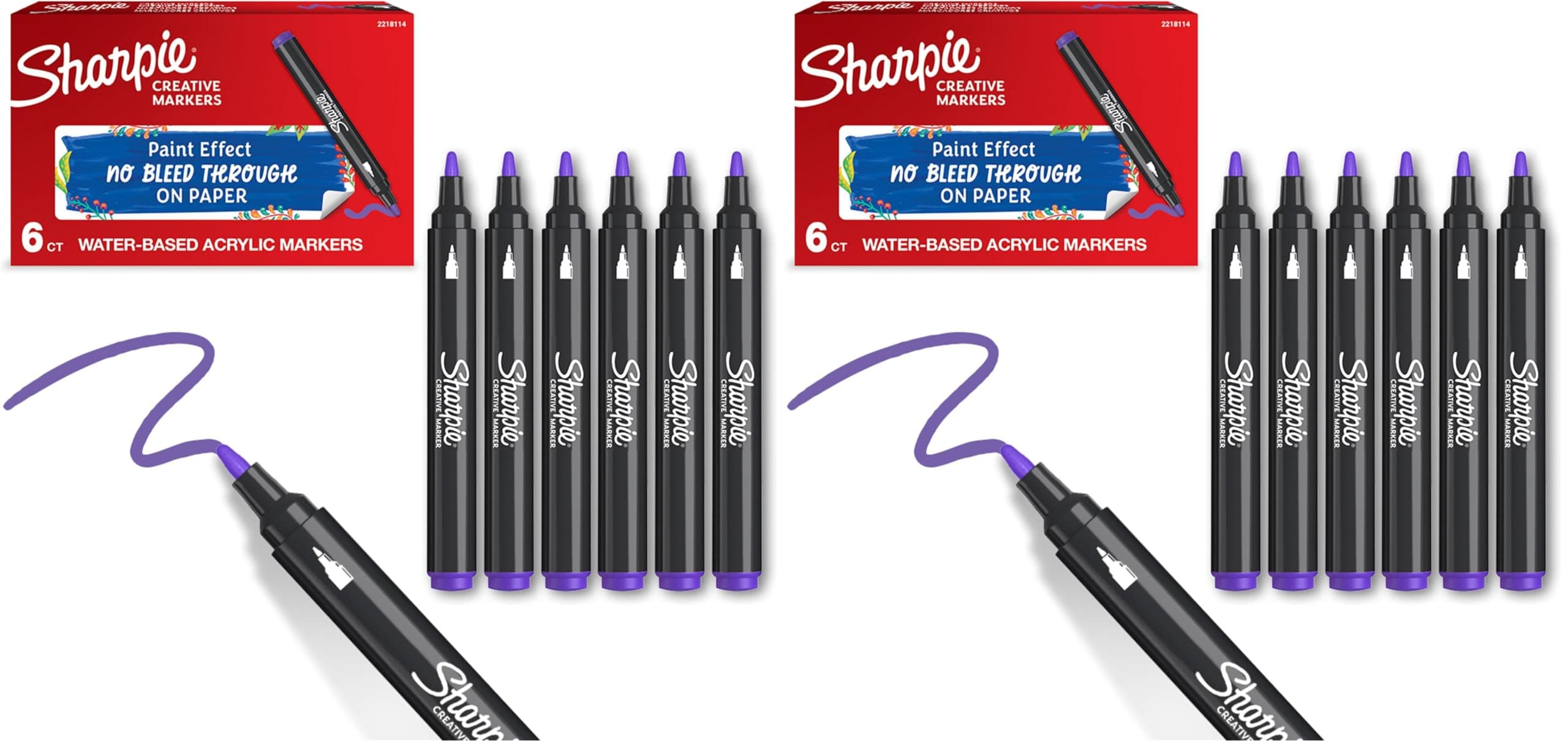 SHARPIE Akrilik markör, Yuvarlak uç, Lila (2 paketi)