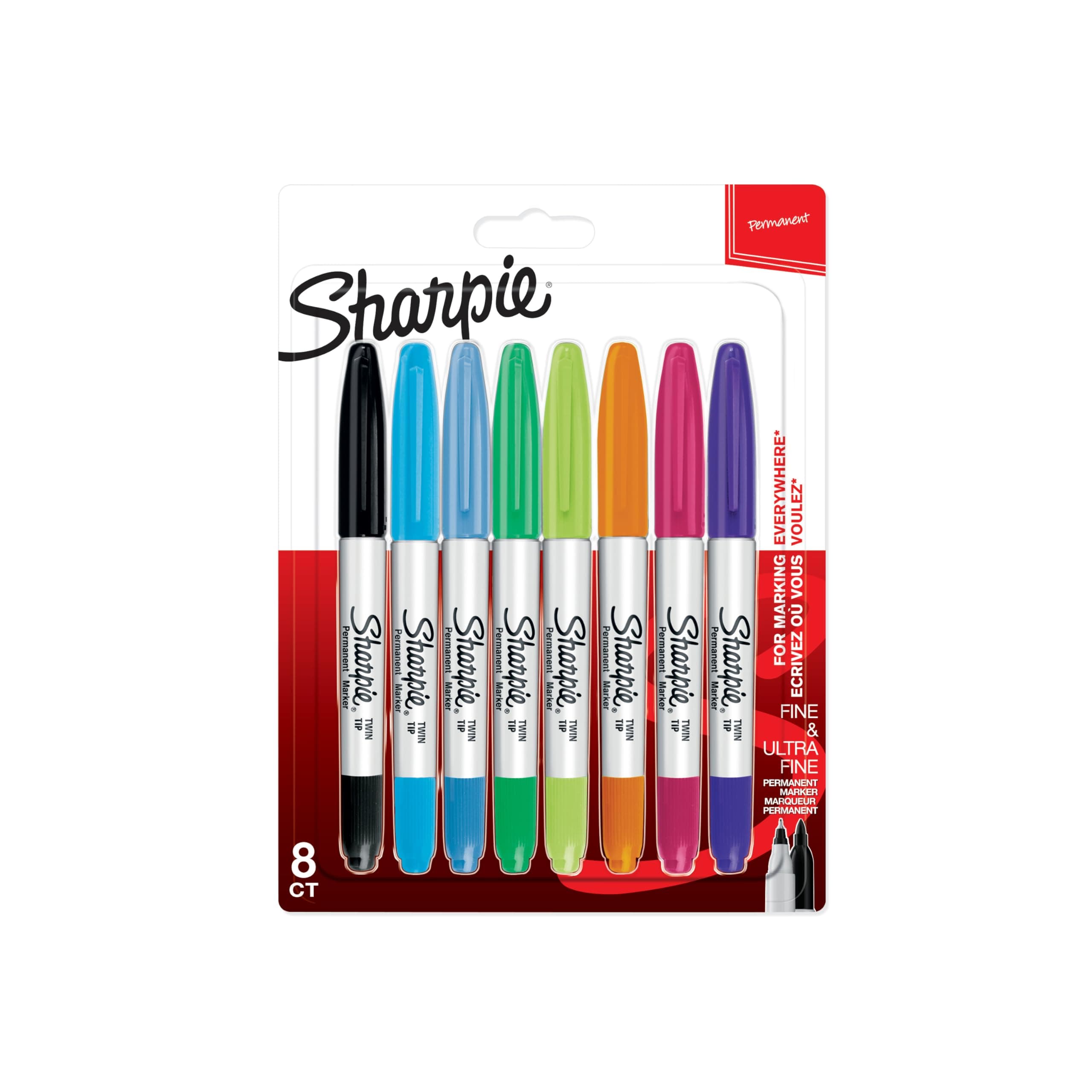 Sharpie Twin Tip Permanent Markör, 8'li Karışık Paket