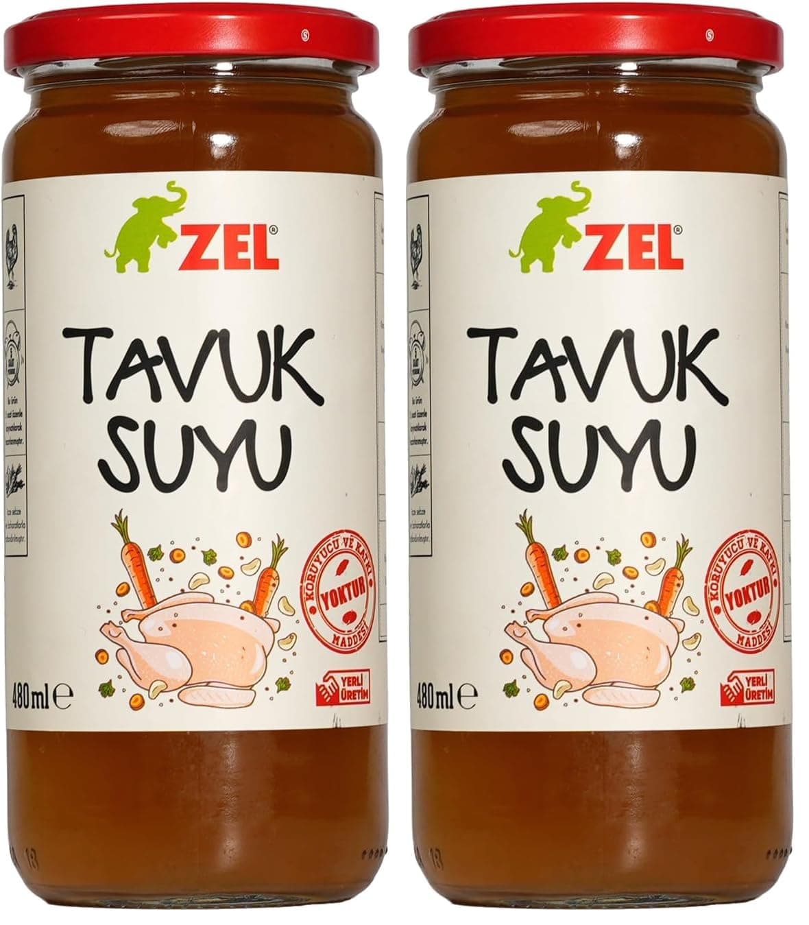 ZEL Tavuk Suyu 2x480 ml – Katkısız, Yemeklik Tavuk Suyu