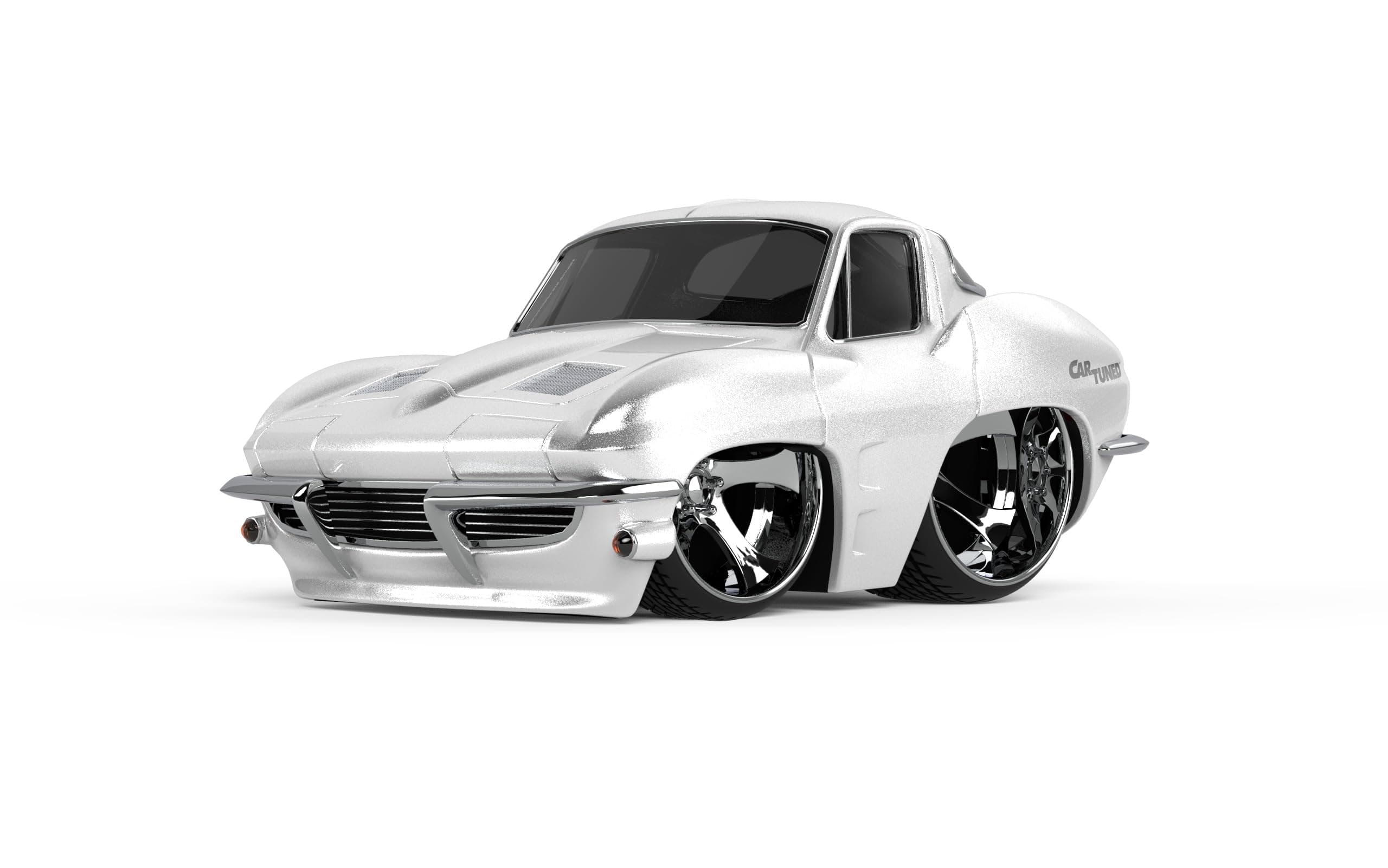 MGA Entertaintment CarTuned S2 1963 Chevy Corvette Stingray - Beyaz Muscle Araba