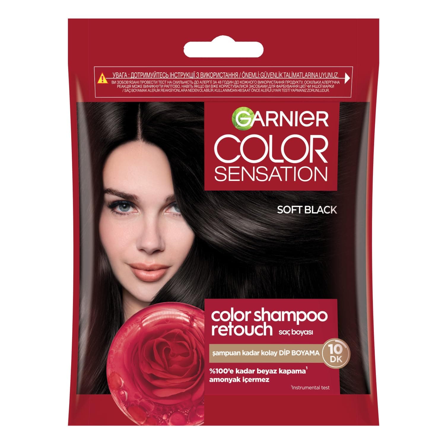 Garnier Color Shampoo Retouch Şampuan Kolaylığında Dip Boyası, Siyah 2.0