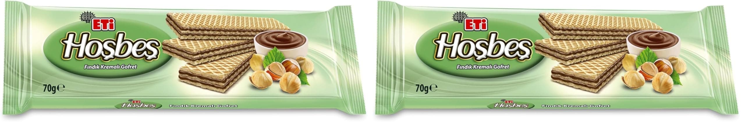 Eti Hoşbeş Fındık Kremalı Gofret 70 g 2li paket