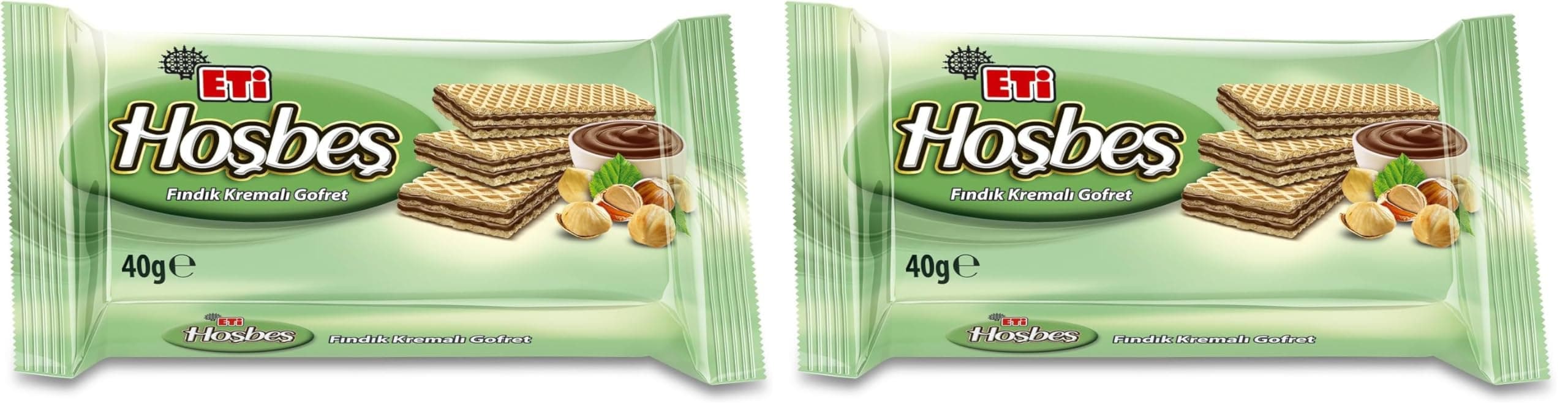 Eti Hoşbeş Fındık Kremalı Gofret 40 g 2li paket