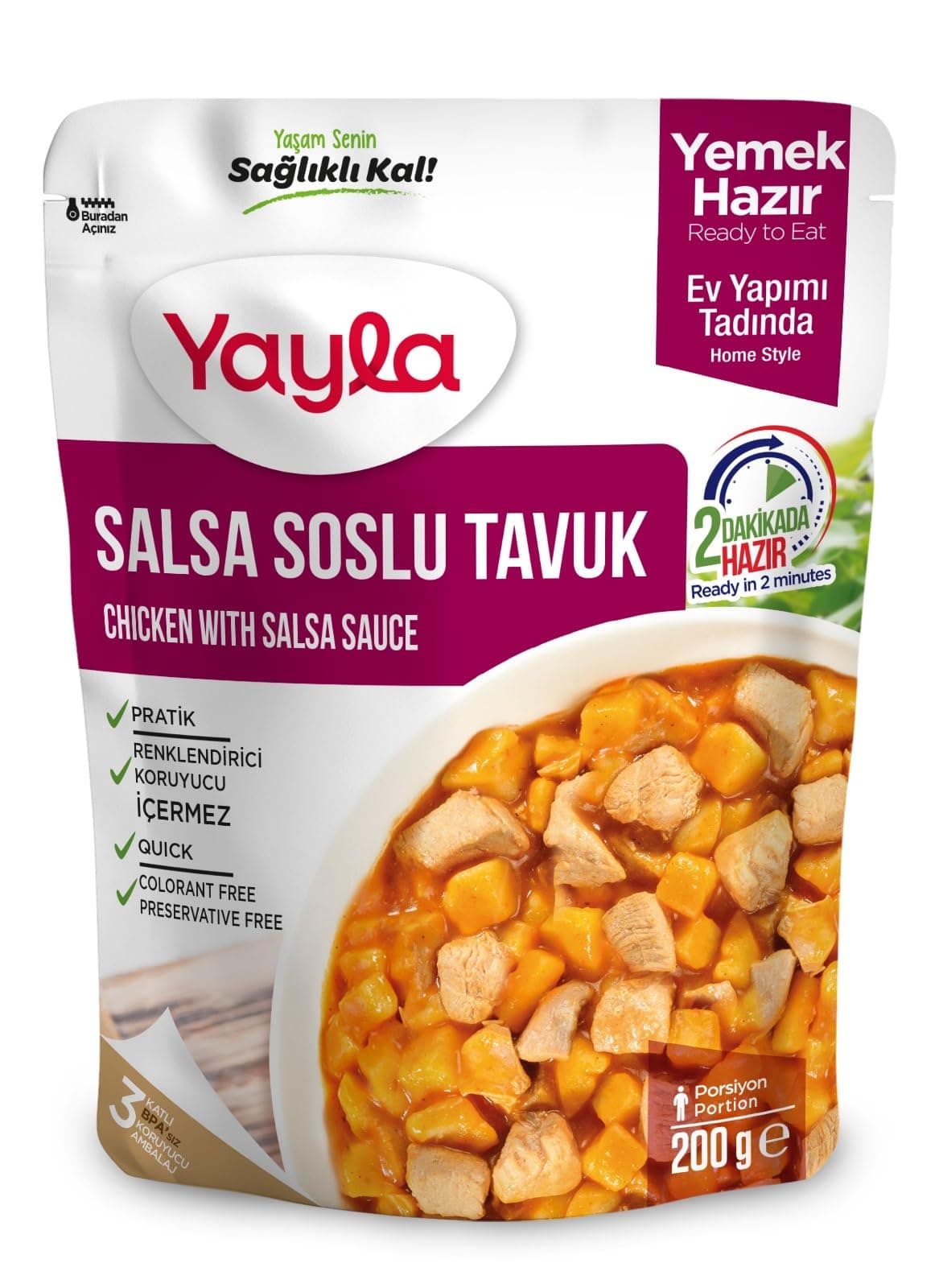 Yayla Yemek Hazır Salsa Soslu Tavuk 200 Gram