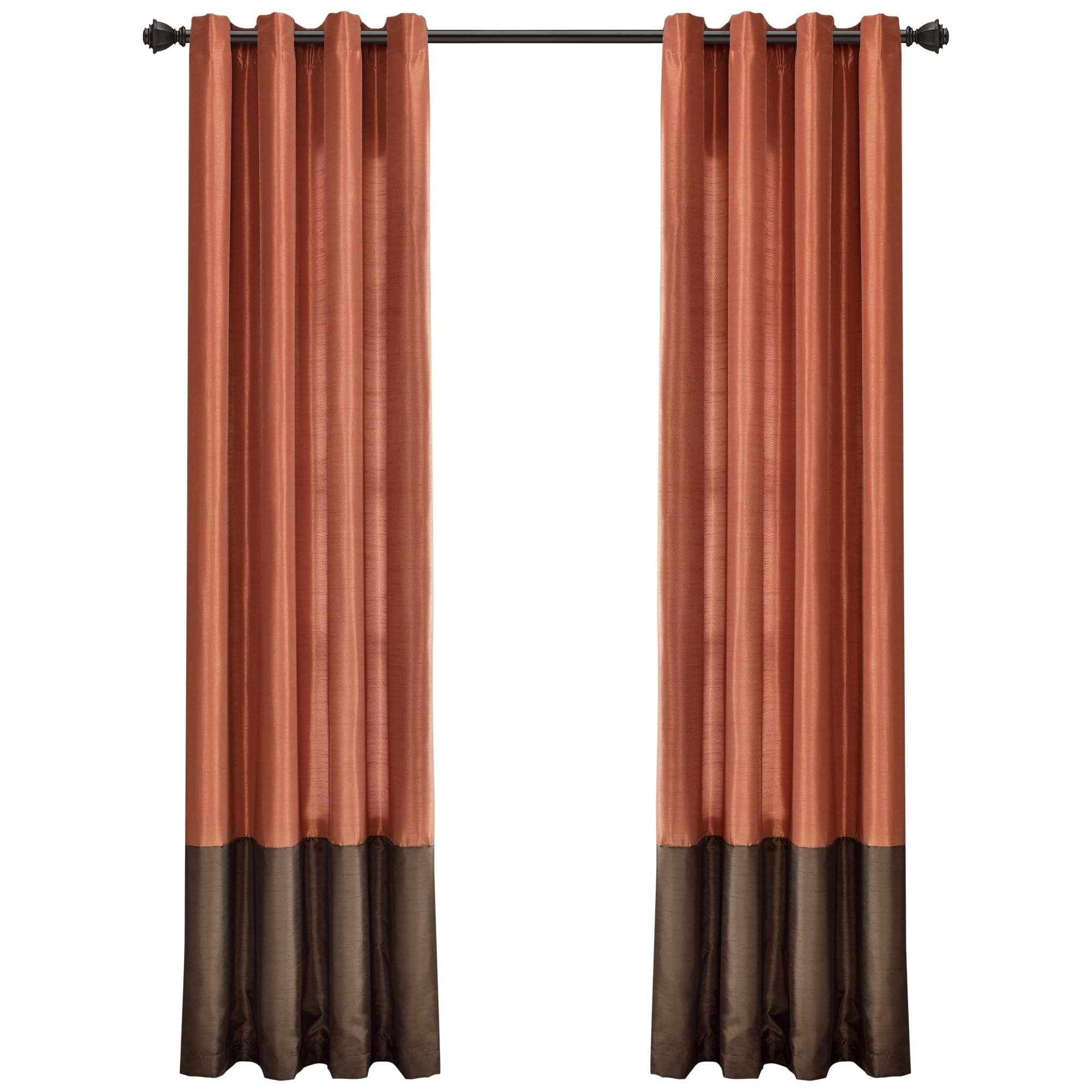Lush Decor Prima Pencere Perdesi Panel Çifti, 274 cm U x 137 cm G, Kahverengi ve Pas Rengi