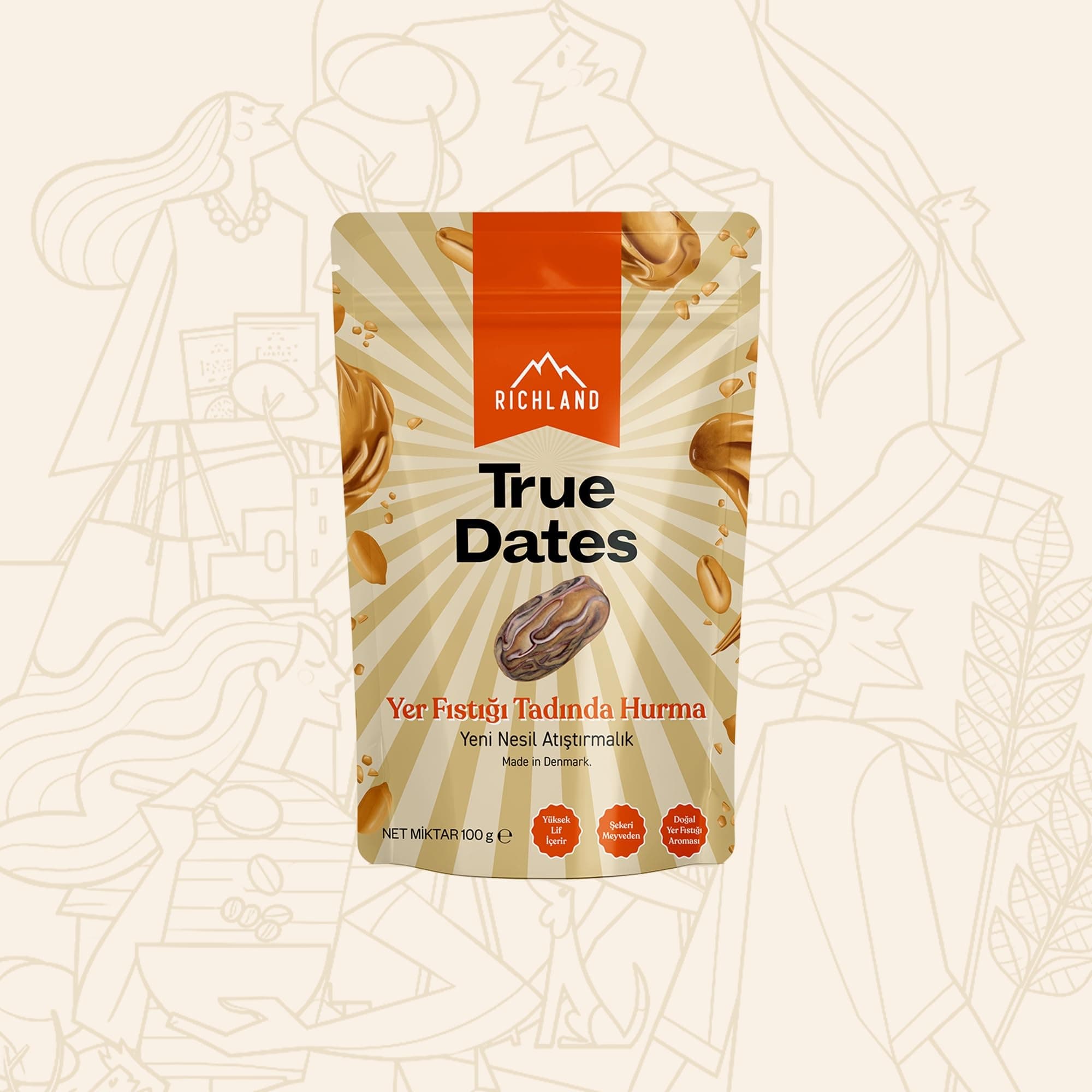 Richland True Dates Yer Fistigi Tadinda Hurma 100 g