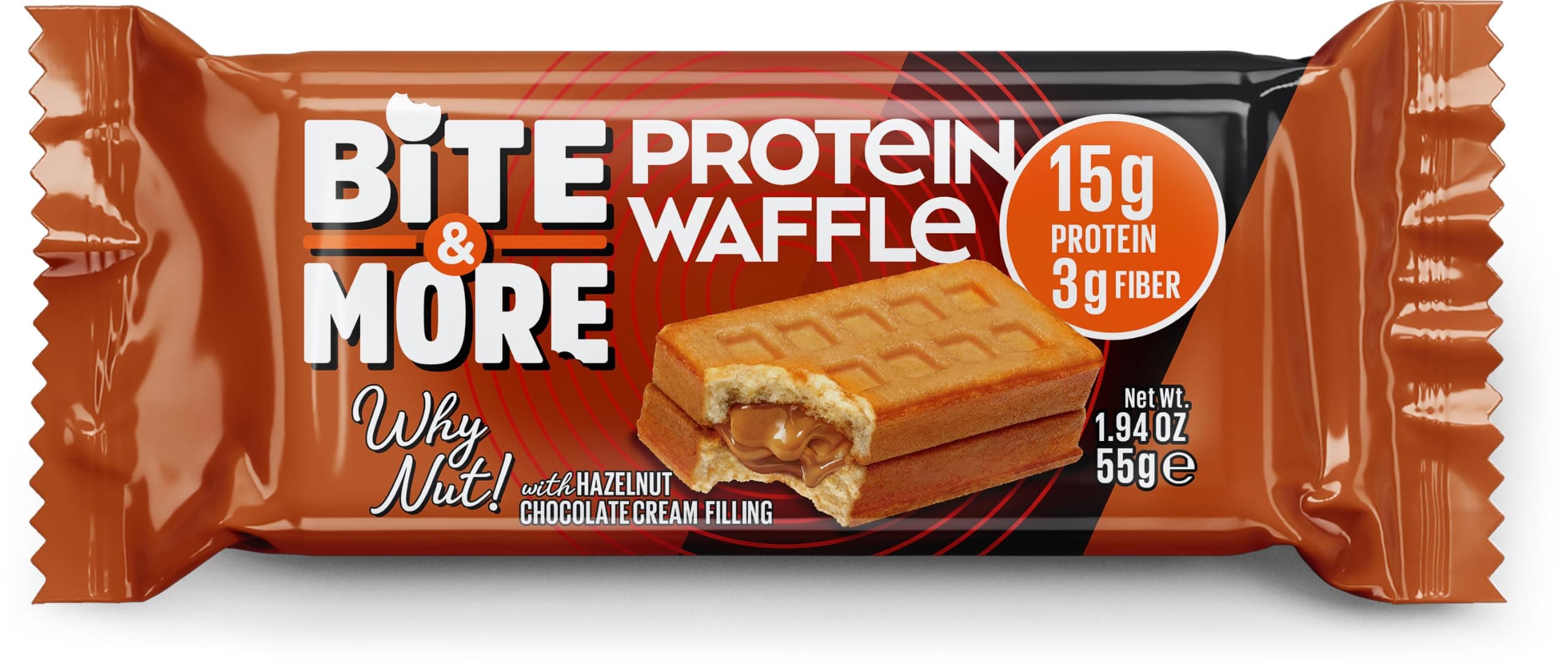 Bite & More Fındık Kremalı Protein Waffle 55g