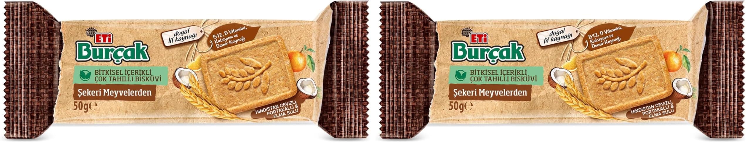 Eti Burçak Bisküvi Şekeri Meyvelerden 50 gr (2 paketi)