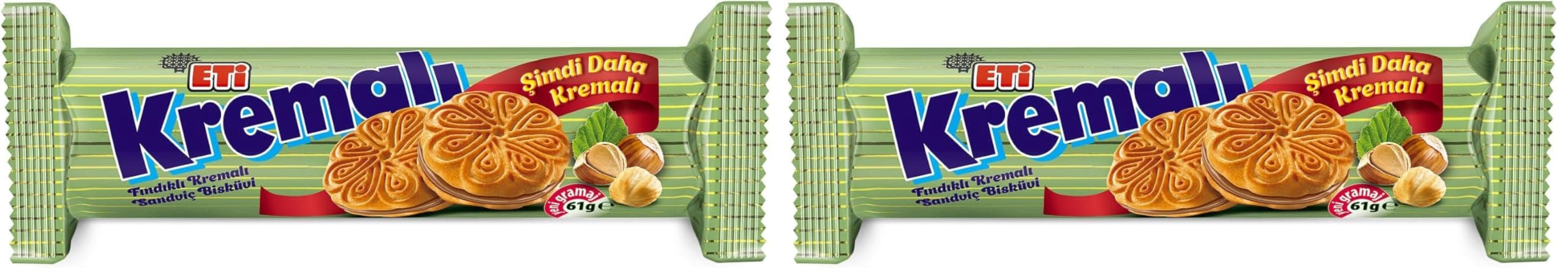 Eti Kremalı Fındıklı Bisküvi 61 g 2li paket