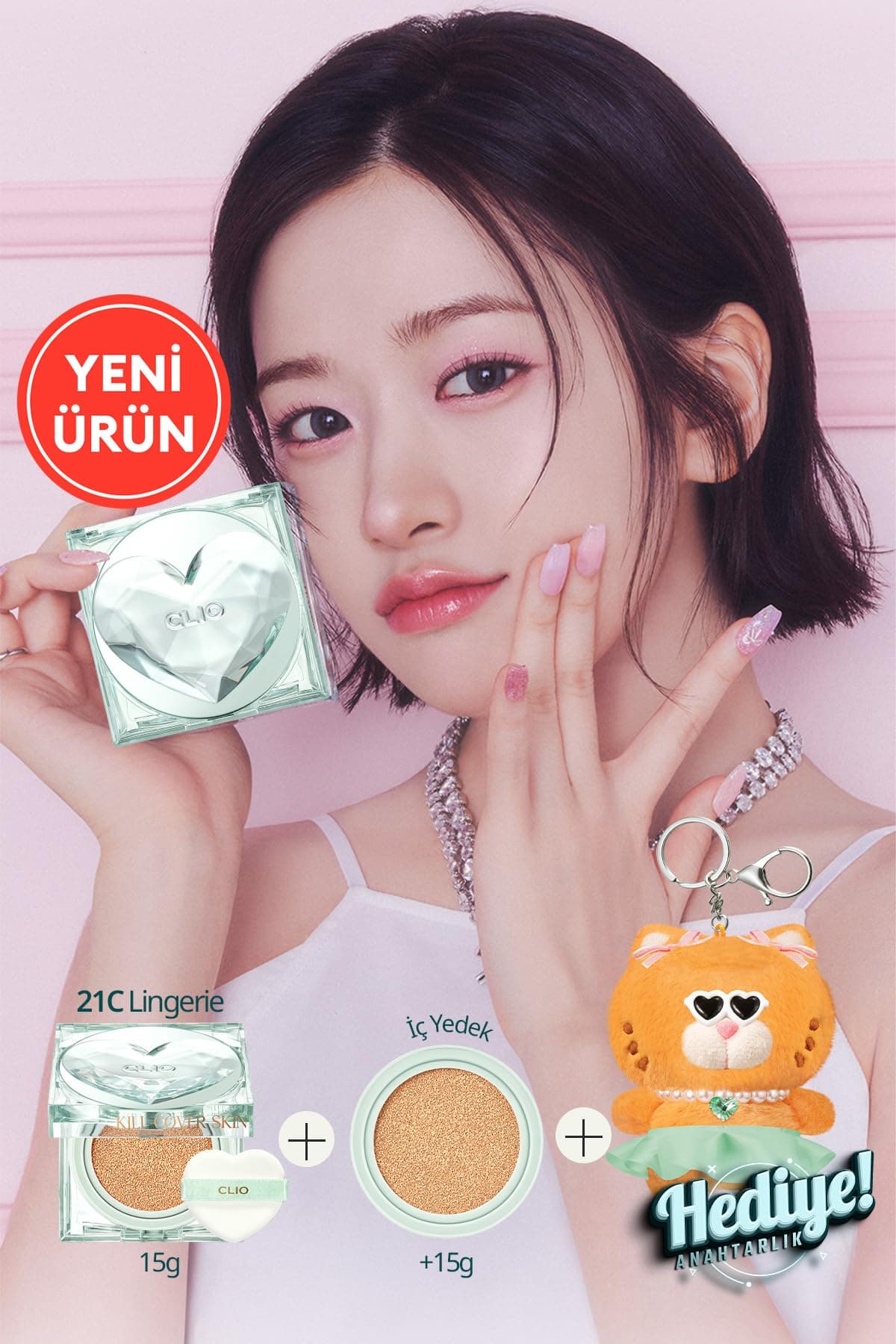 Özel Tasarım Kalıcı, Mat Kill Cover Skin Fixer Cushion + Refill 21C Lingerie Luxury Koshort