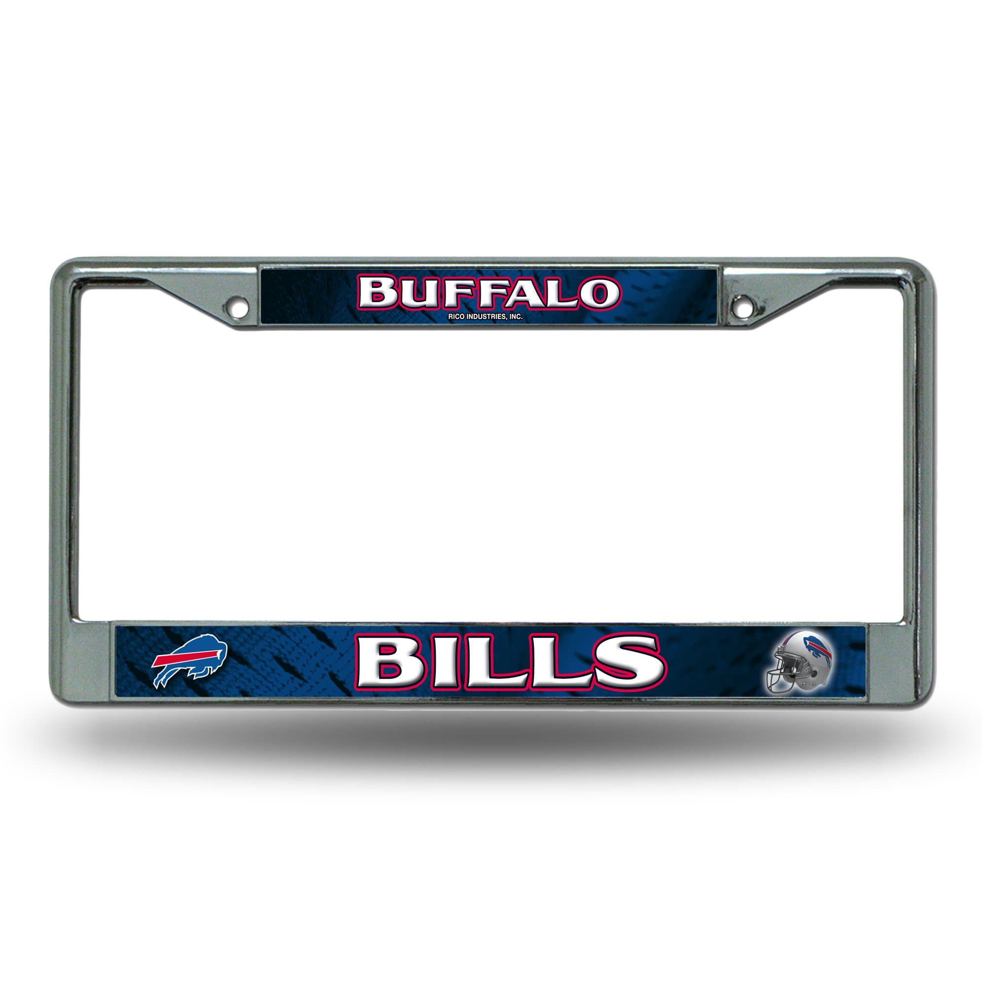 Rico Industries NFL Buffalo Bills 30,48 cm x 15,24 cm Gümüş Krom Çerçeve W' Çıkartma Ekleme Araba/Kamyon/SUV Oto Aksesuarı