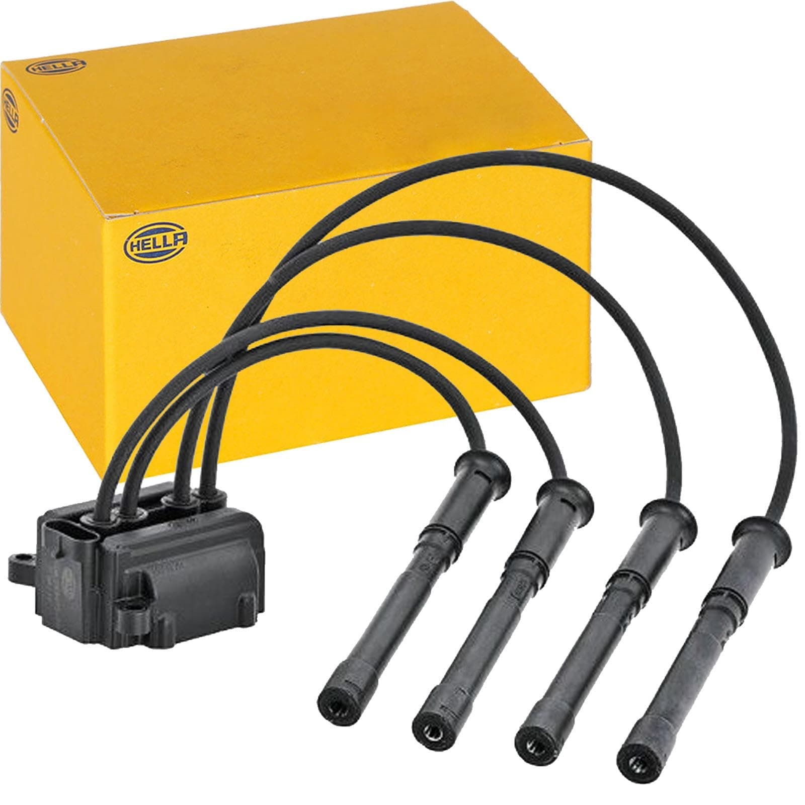 Hella Ateşleme Bobini - 12V - 4-Kutuplu - Blok Ateşleme Kapsülü/Ateşleme Bobini Hattı Dahil - Vidalanmış Ignition Coil