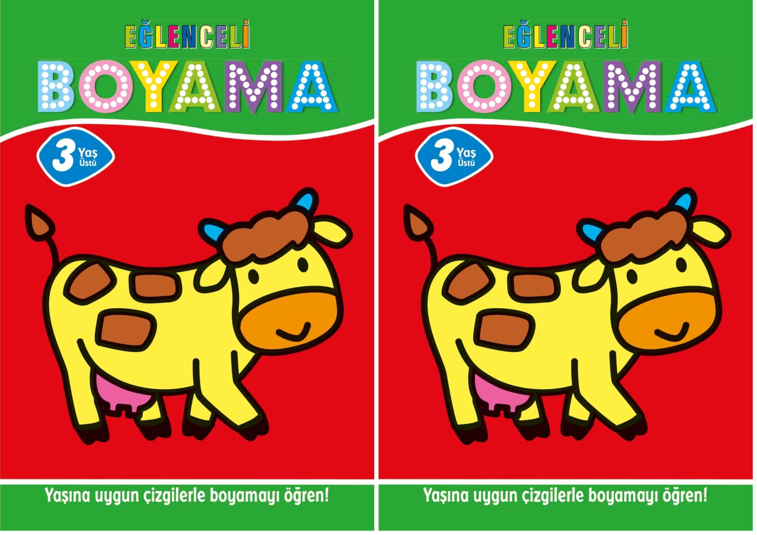 Eğlenceli Boyama 3 Yaş Üstü (4'lü Pastel Boya Hediyeli) 2li paket