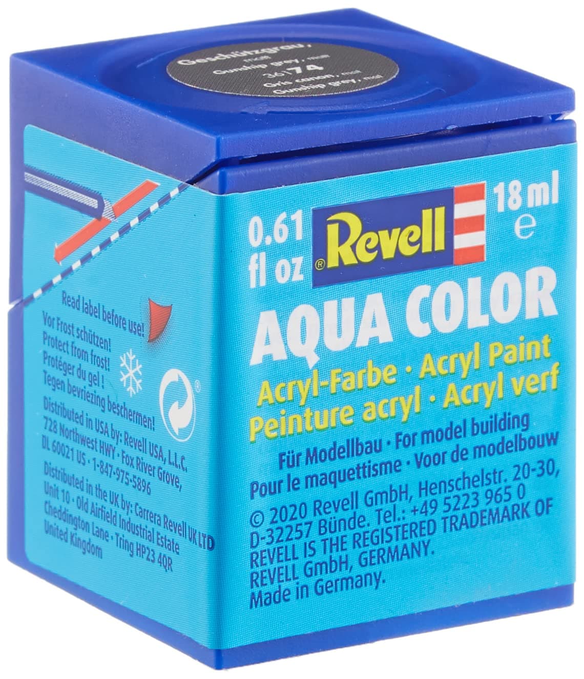 Revell - Su Bazlı Maket Boyası Kurşuni Gri Mat Usaf 18 Ml (36174)