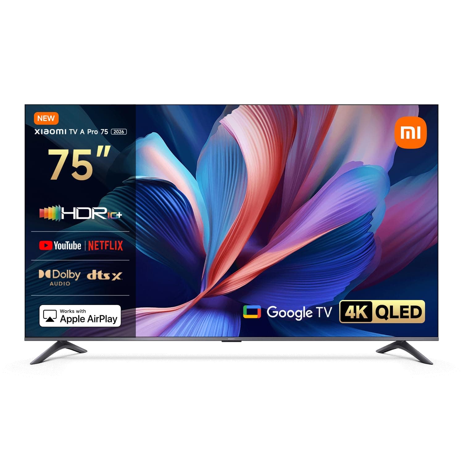 Xiaomi TV A Pro 75 2026 75 İnç 189 cm 4K UHD QLED Google TV Dolby Vision HDR Smart TV Siyah