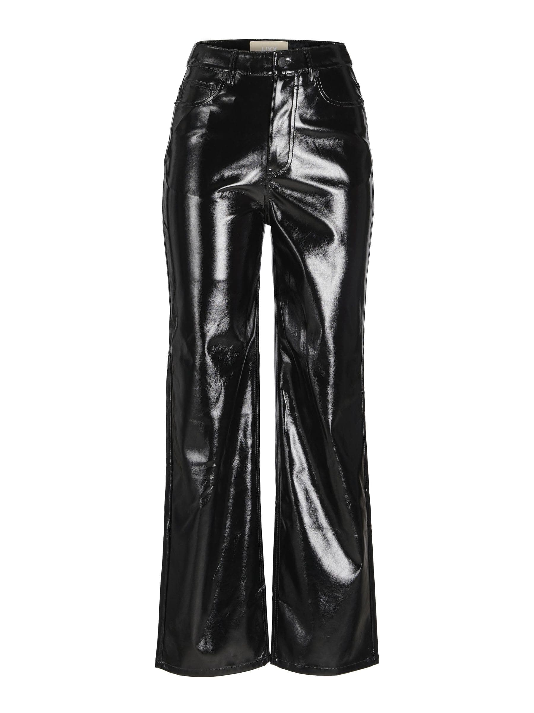 Jxkenya Hw Straight Faux Leat Pant Noos, Kadın, Siyah, XL