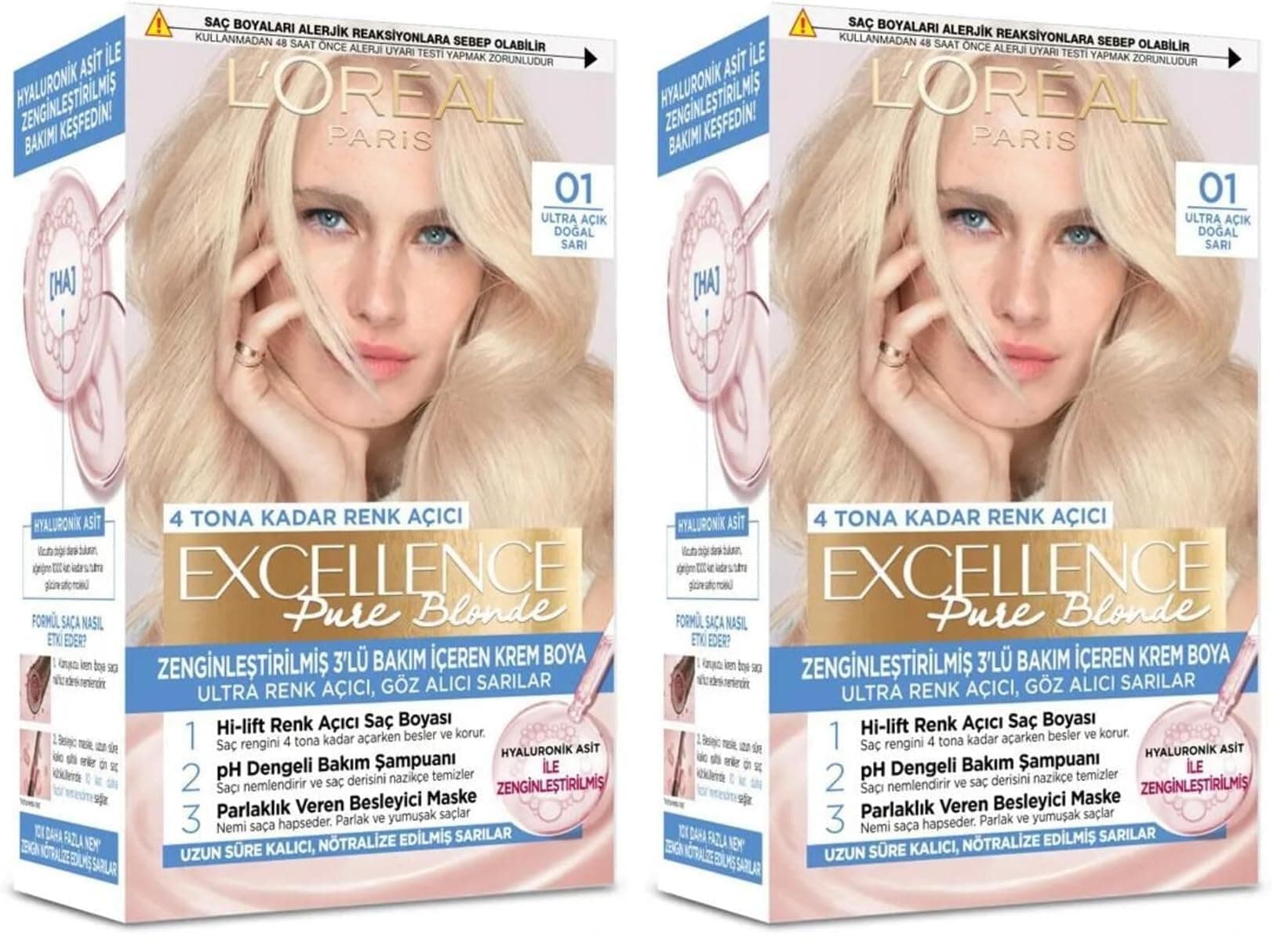L'ORÉAL PARIS Pure Blonde Saç Boyası 01 Ultra Renk Açıcı (2 paketi)