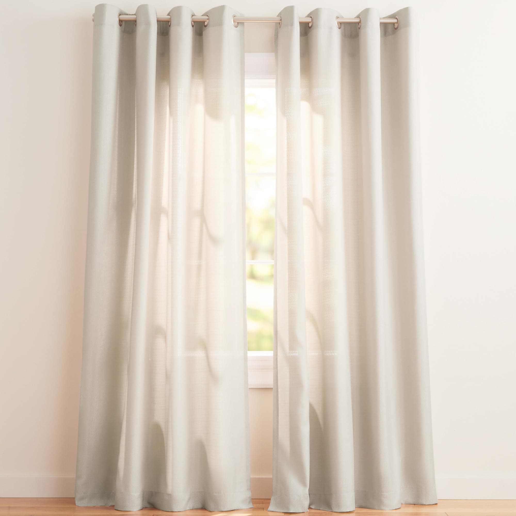 Exclusive Home Curtains Loha Keten Gromet Üst Perde Panel Çifti, 54x84, Doğal