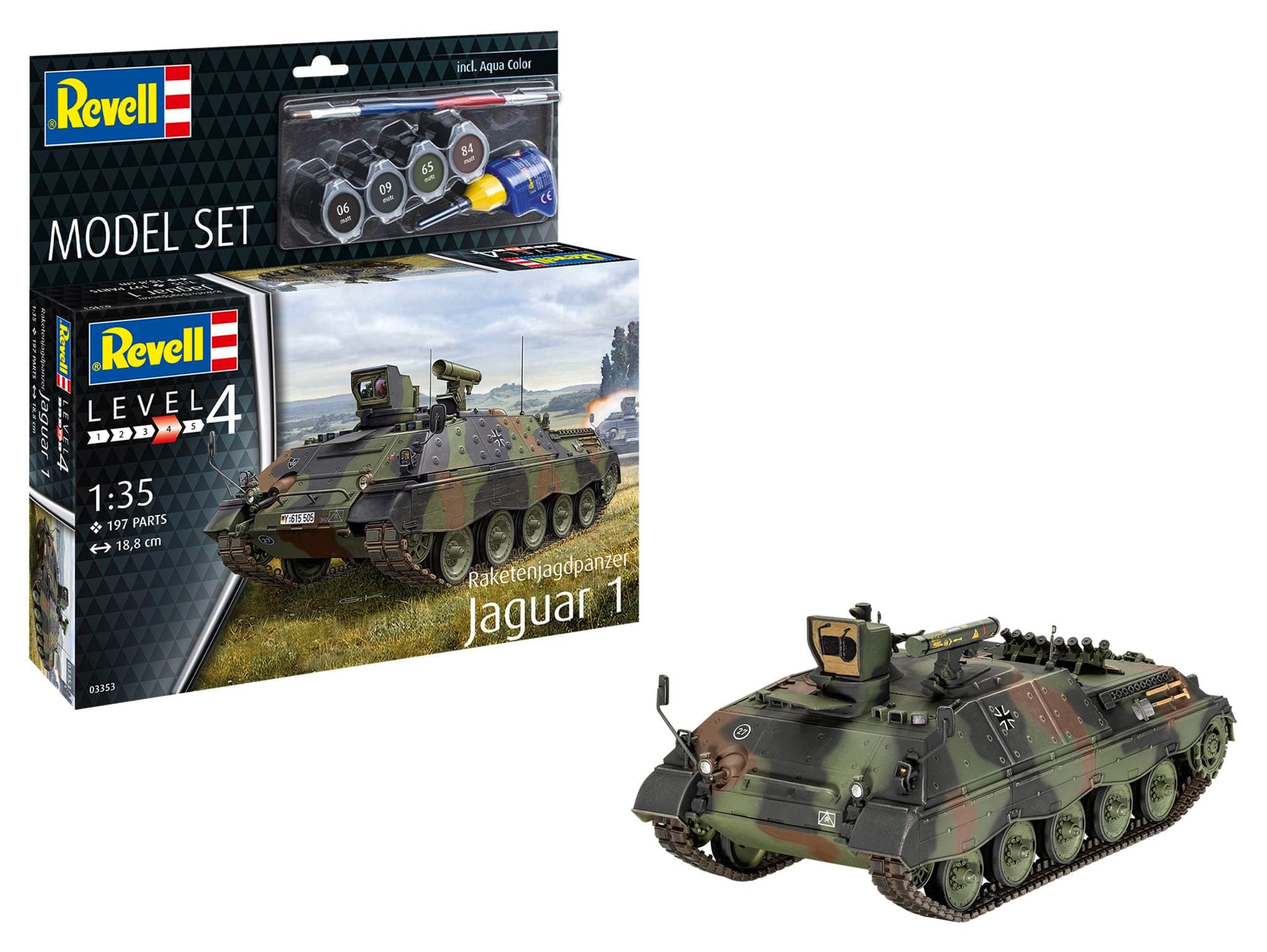 Model Set Raketenjagdpanzer Jaguar 1-Revell model kit with basic accessories
