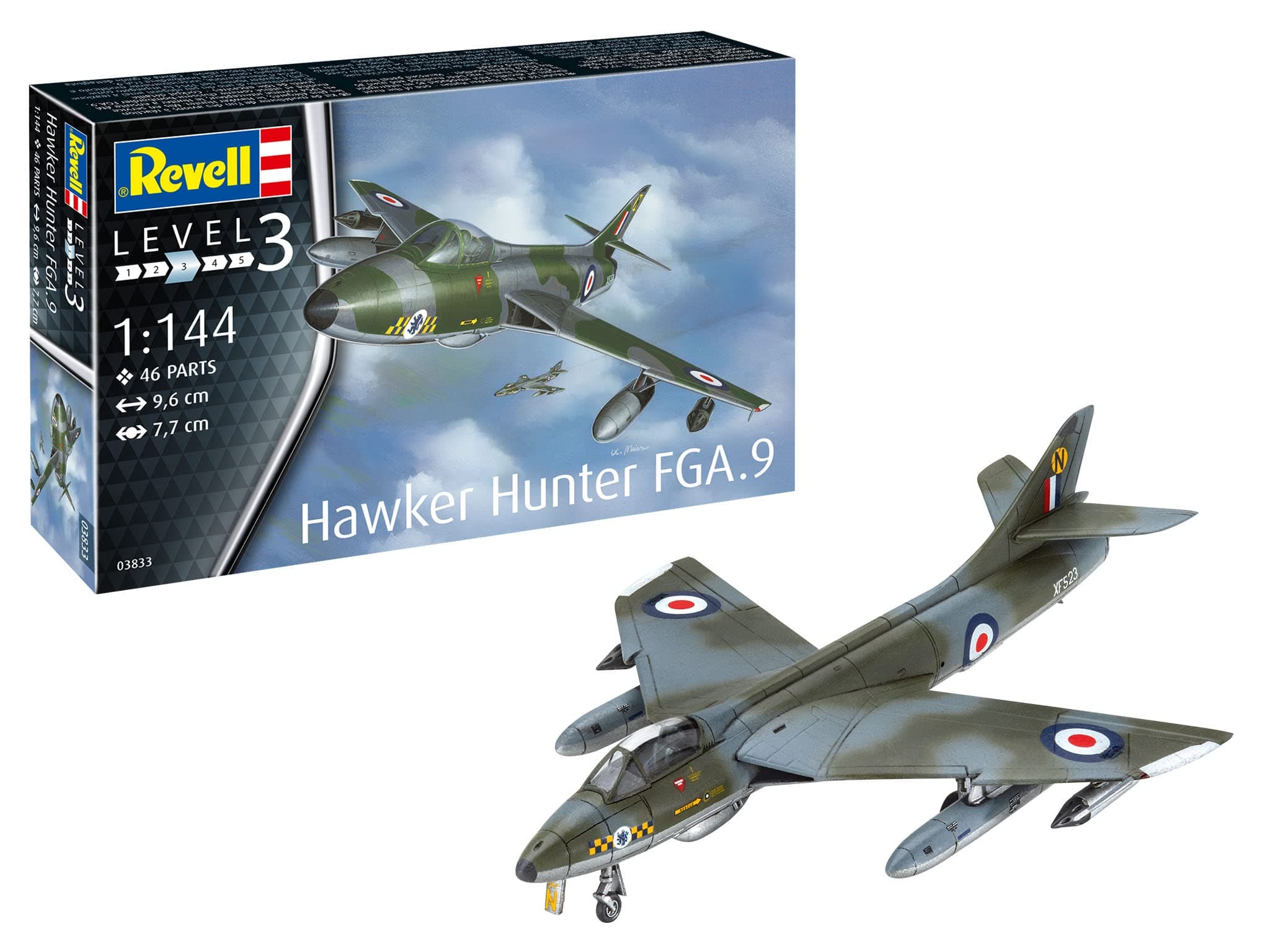 Revell 03833 Hawker Hunter FGA.9 1:144 Ölçekli Yapısız/Boyasız Plastik Model Kiti