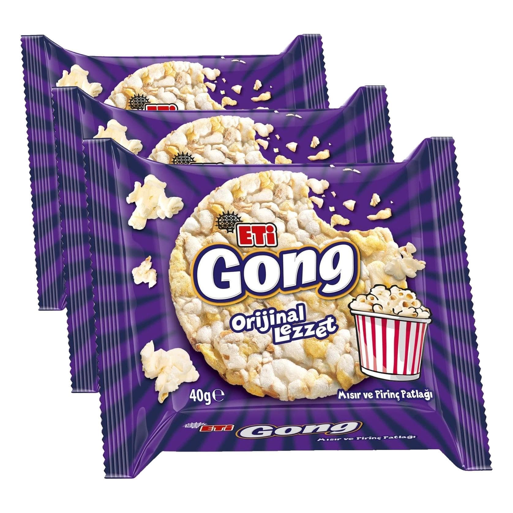 Eti Gong Orijinal Lezzet Mısır ve Pirinç Patlağı 40 g x 18 Adet (3 paketi)