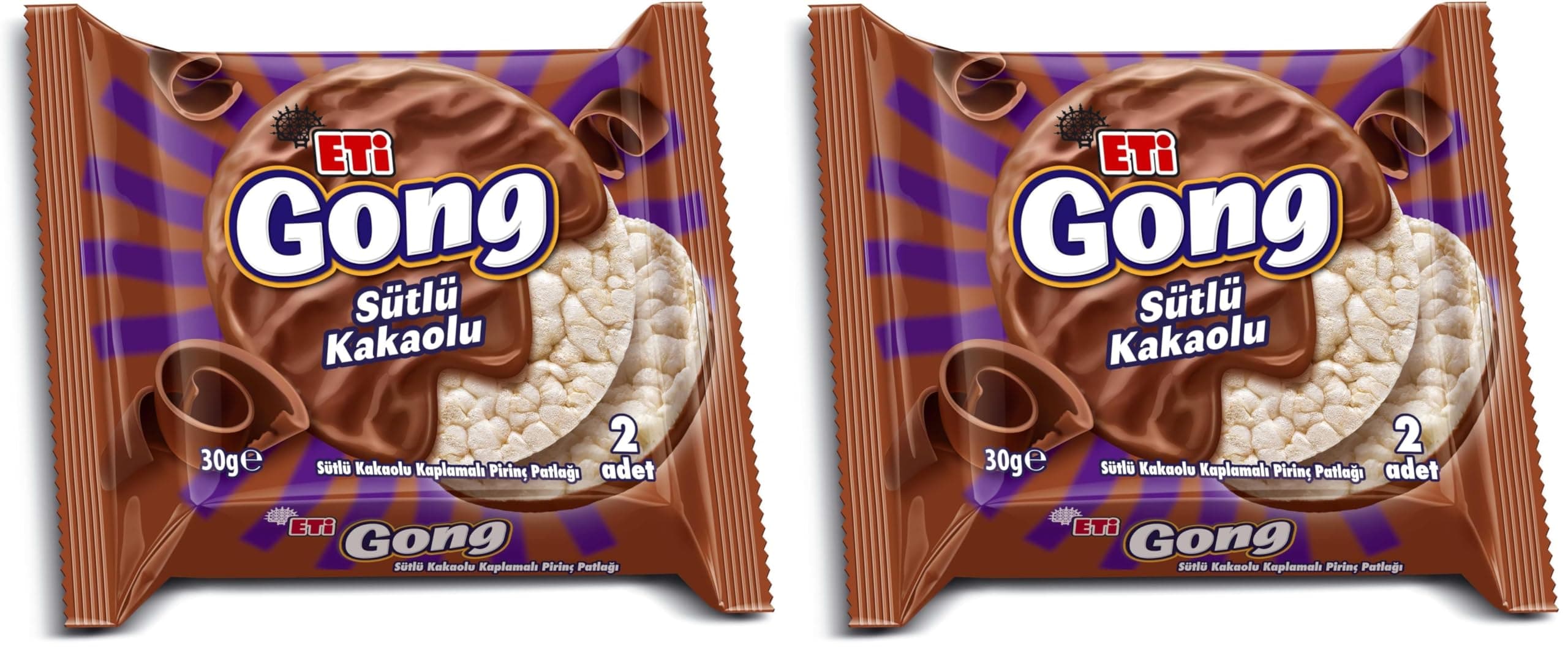 Eti Gong Sütlü Çikolata Kaplamalı Pirinç Patlağı 30 g (2 paketi)