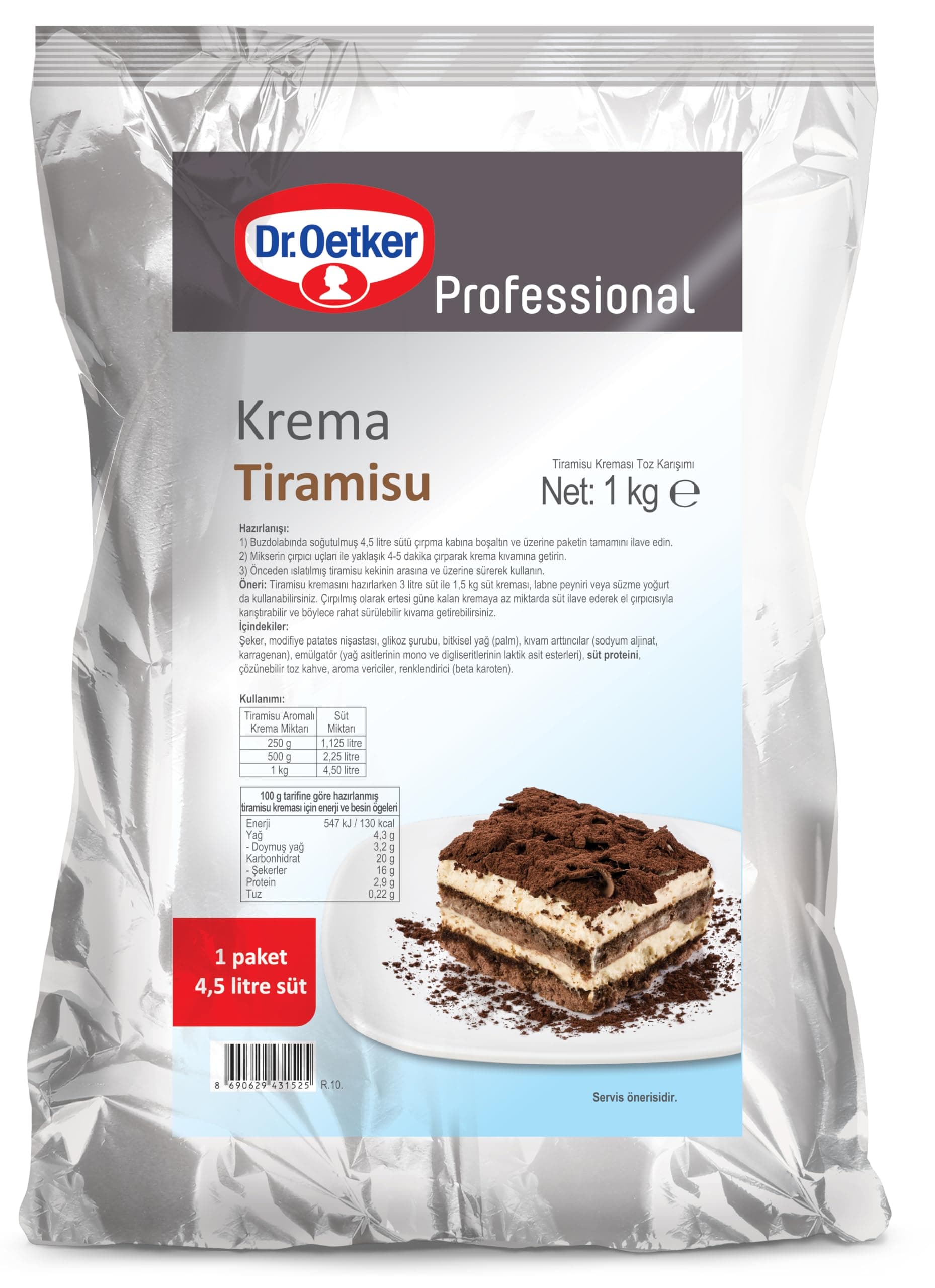 Dr. Oetker Tiramisu Kreması 1 kg