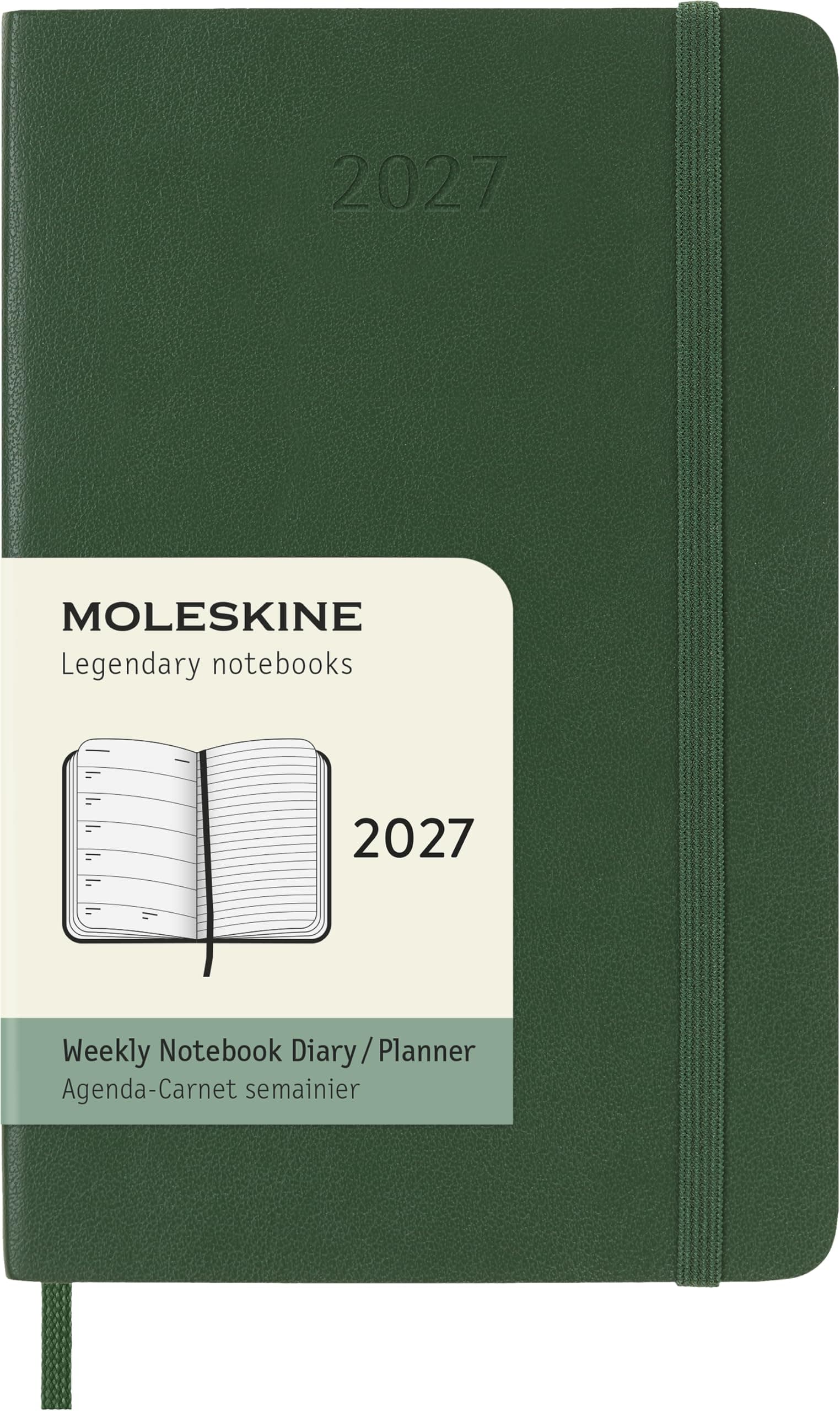 Moleskine 12 Aylık 2027 Ajandası Cep 9X14 Haftalık Yumuşak Kapak Mersin Yeşili