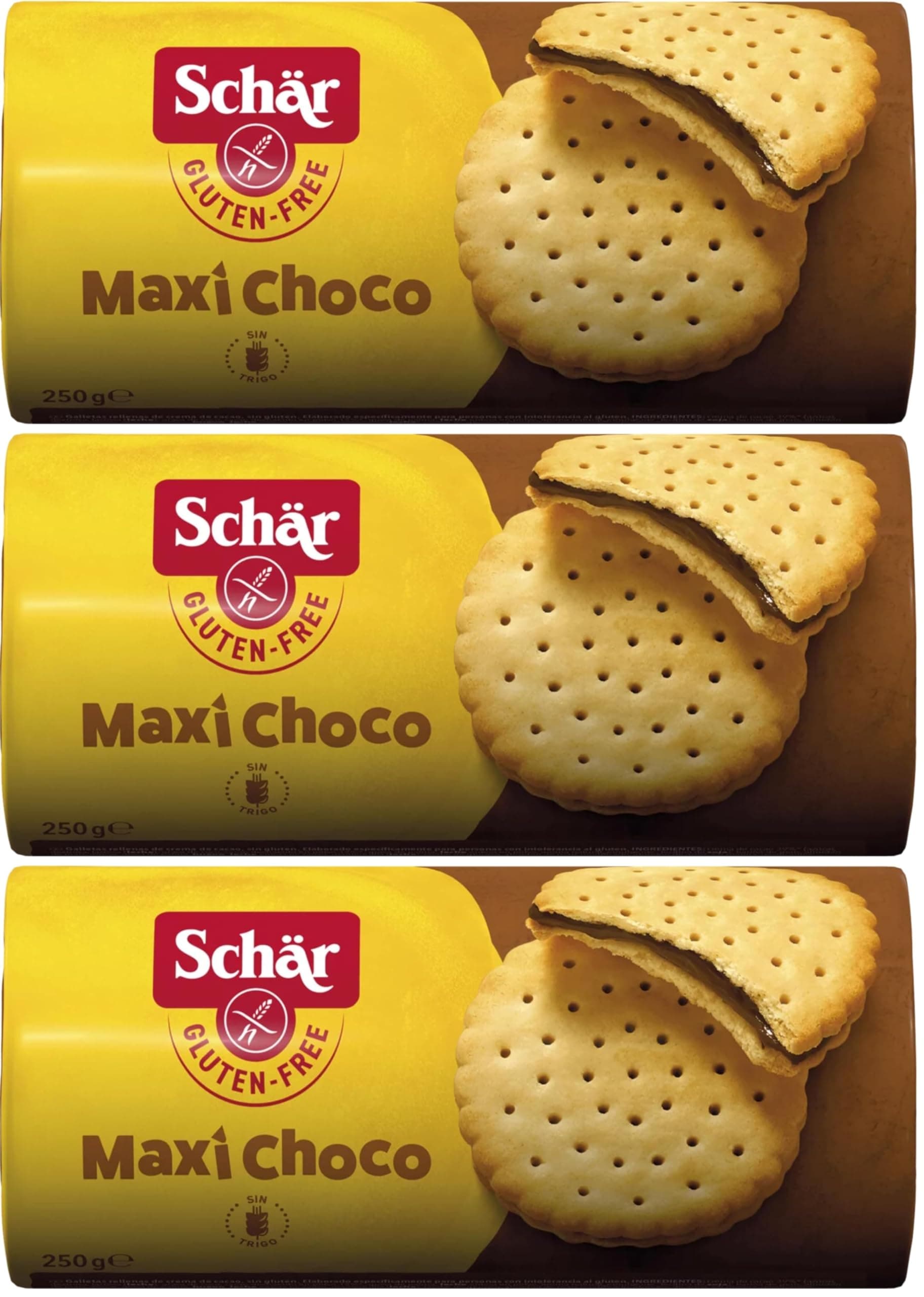 Schar Maxi Sorrisi Glutensiz Kakao Kremalı Bisküvi 250 gr (3 paketi)