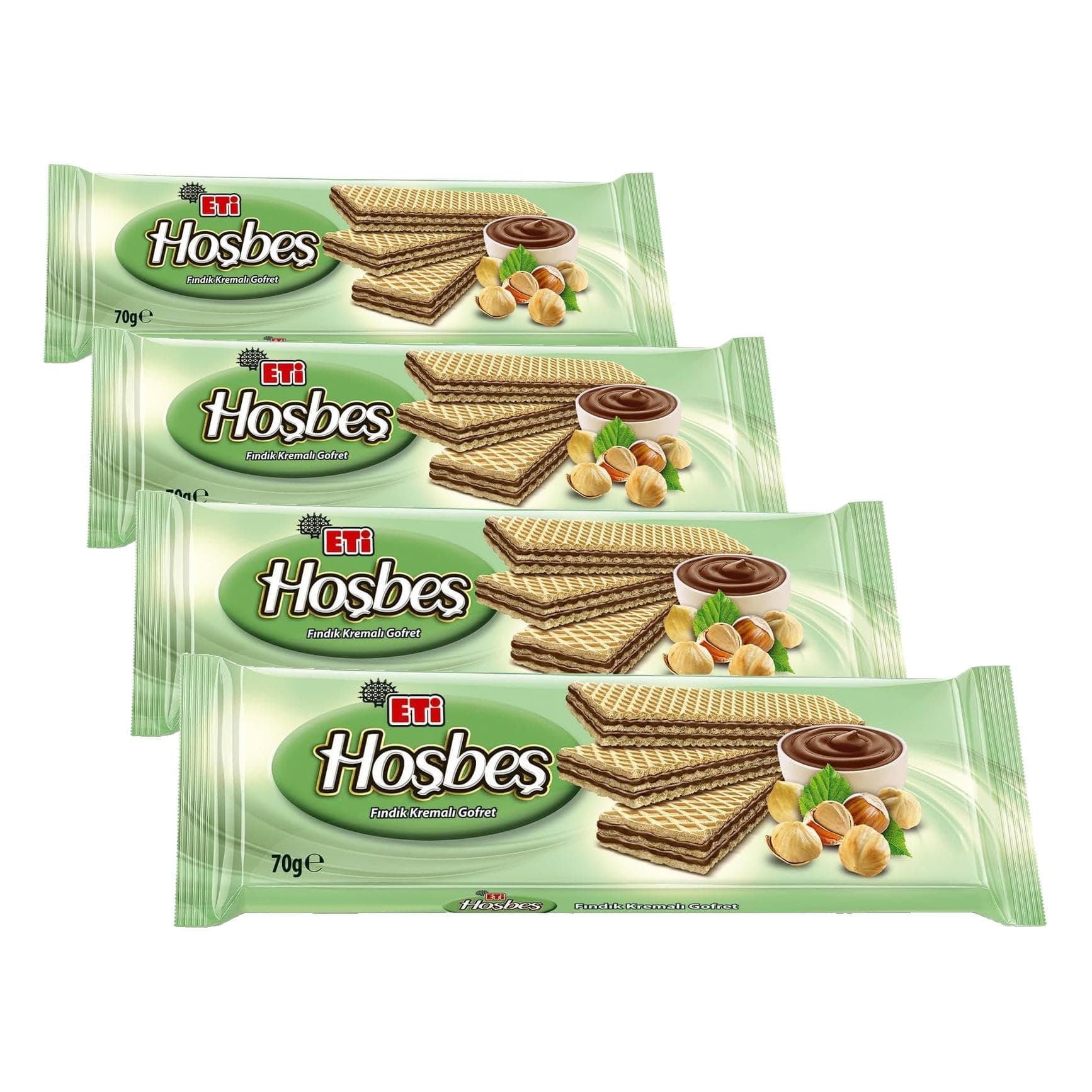 Eti Hoşbeş Fındık Kremalı Gofret 70 g 4lü paket