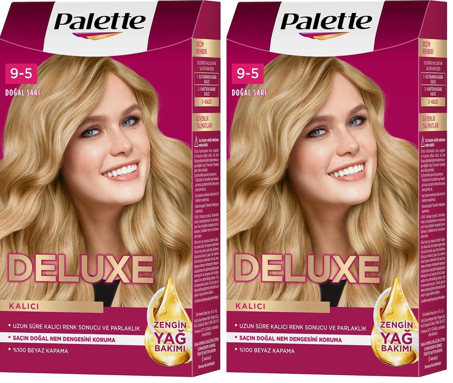 Palette Deluxe Saç Boyası 9-5 Doğal Sarı 50 Mililitre (2 paketi)