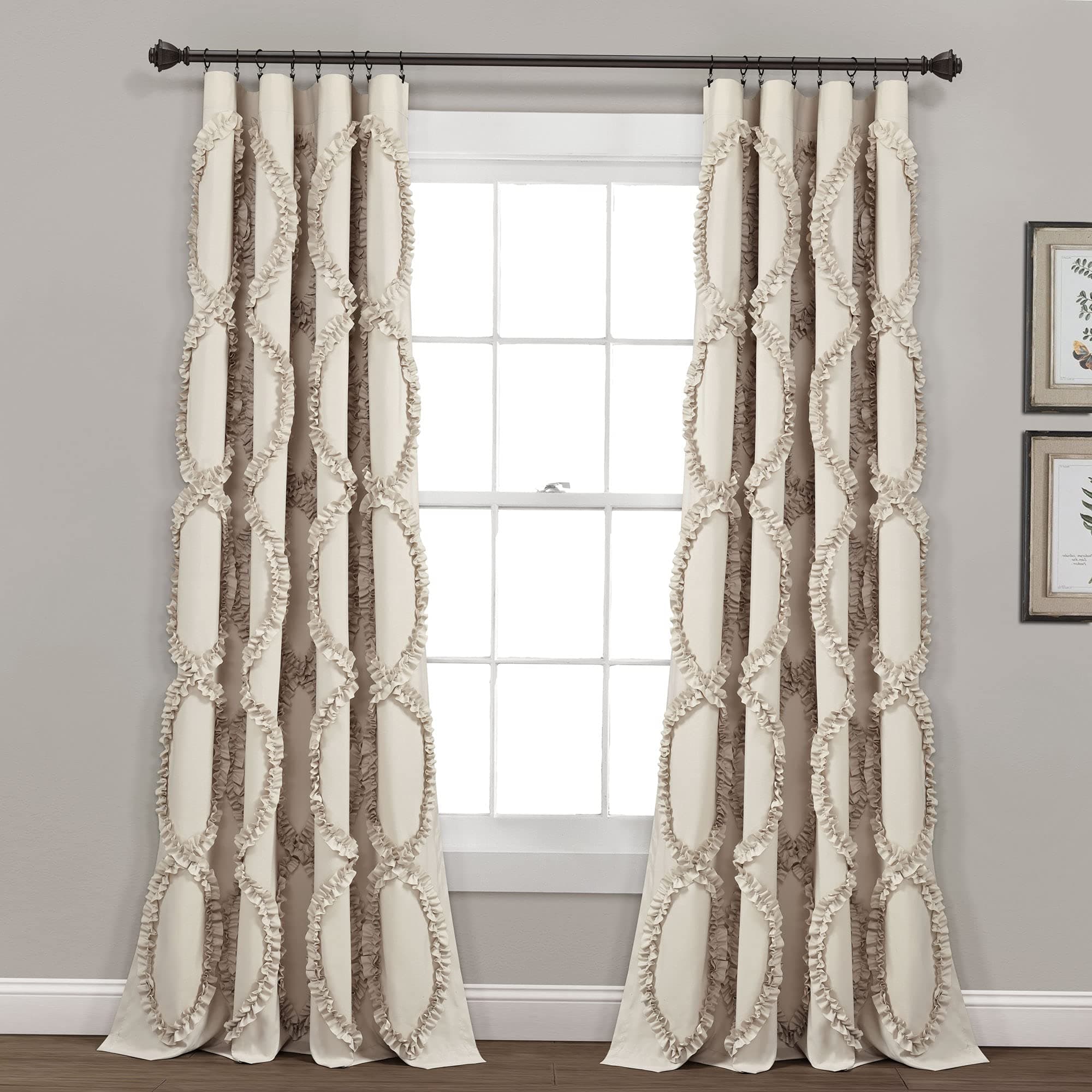 Lush Decor Avon Pencere Perdesi Tek Panel, 213 cm Uzunluk x 137 cm Genişlik, Nötr