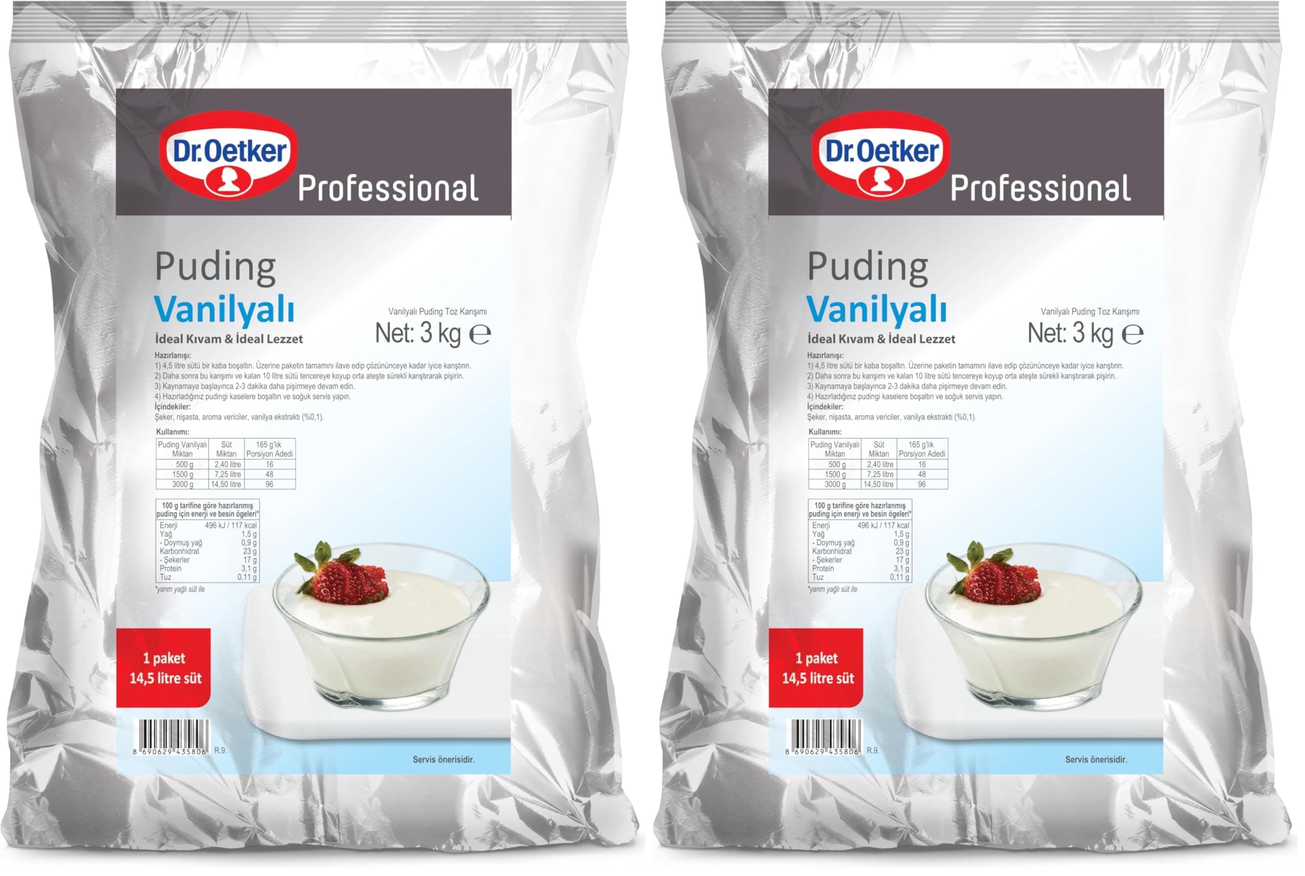 Dr. Oetker Vanilyalı Puding 3 Kg (2 paketi)